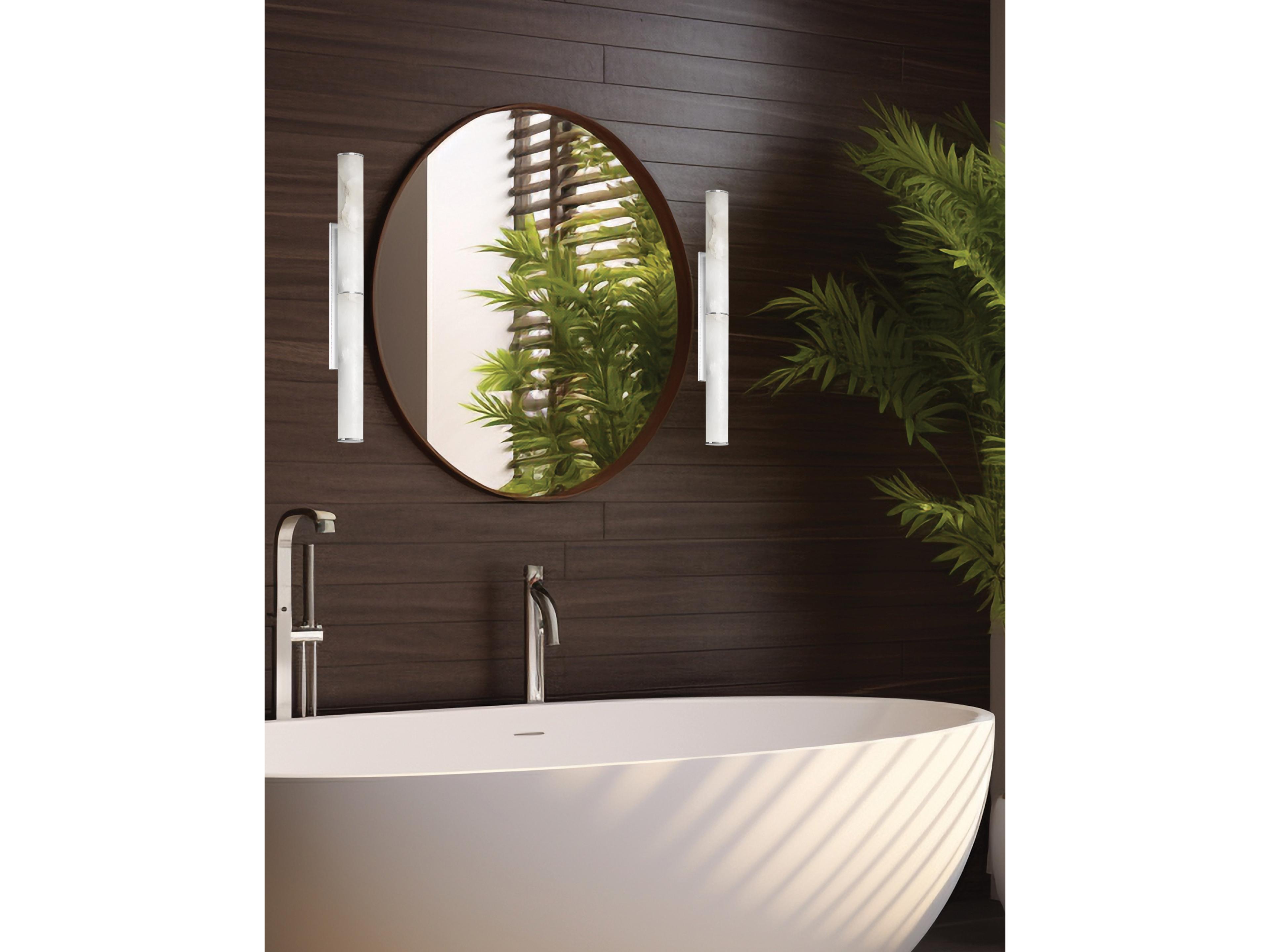 Dainolite Reuben 1-Light White Polished Chrome Wall Sconce