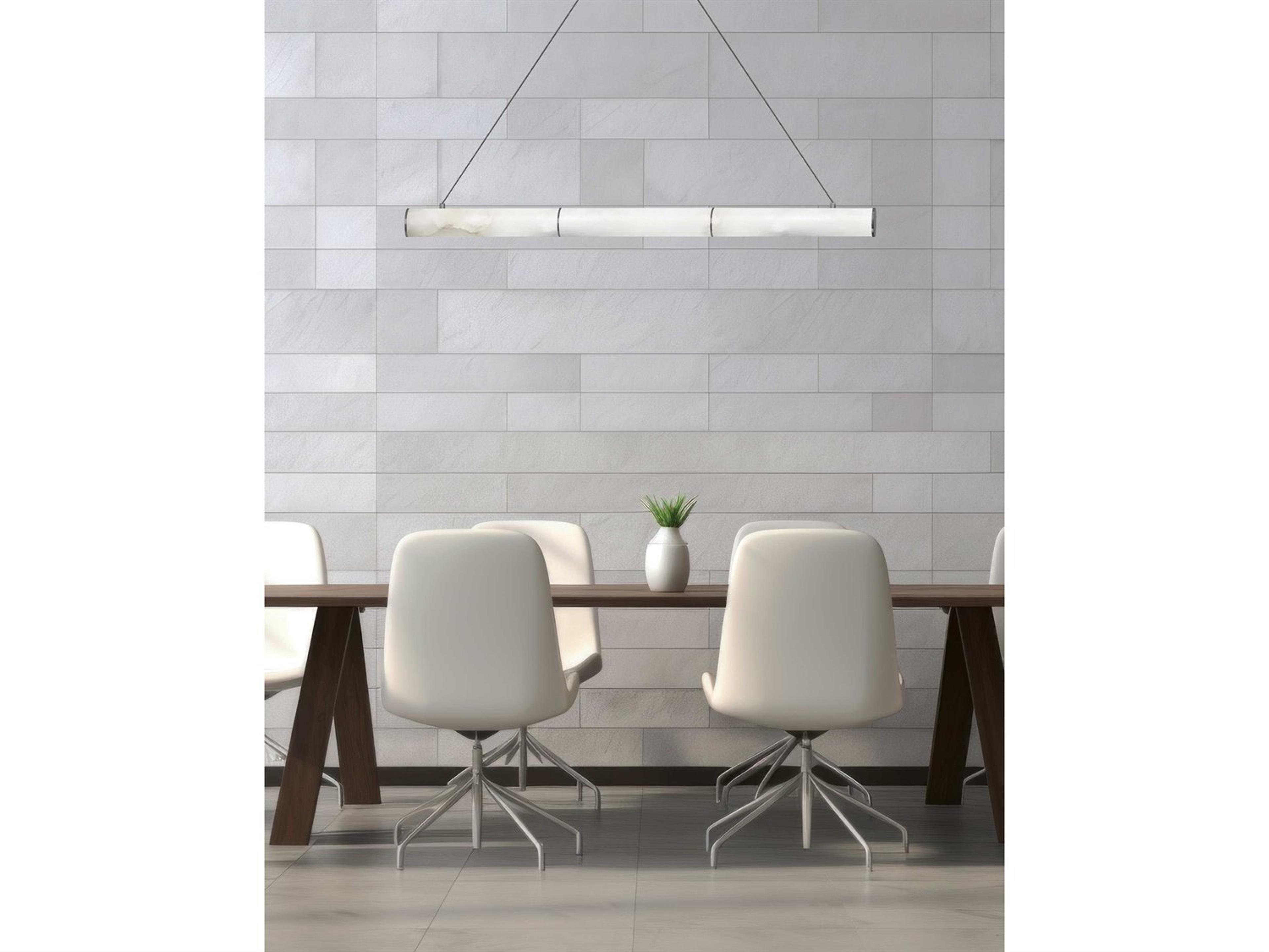 Dainolite Reuben 1-Light White Matte Black Cylinder Linear Island Pendant