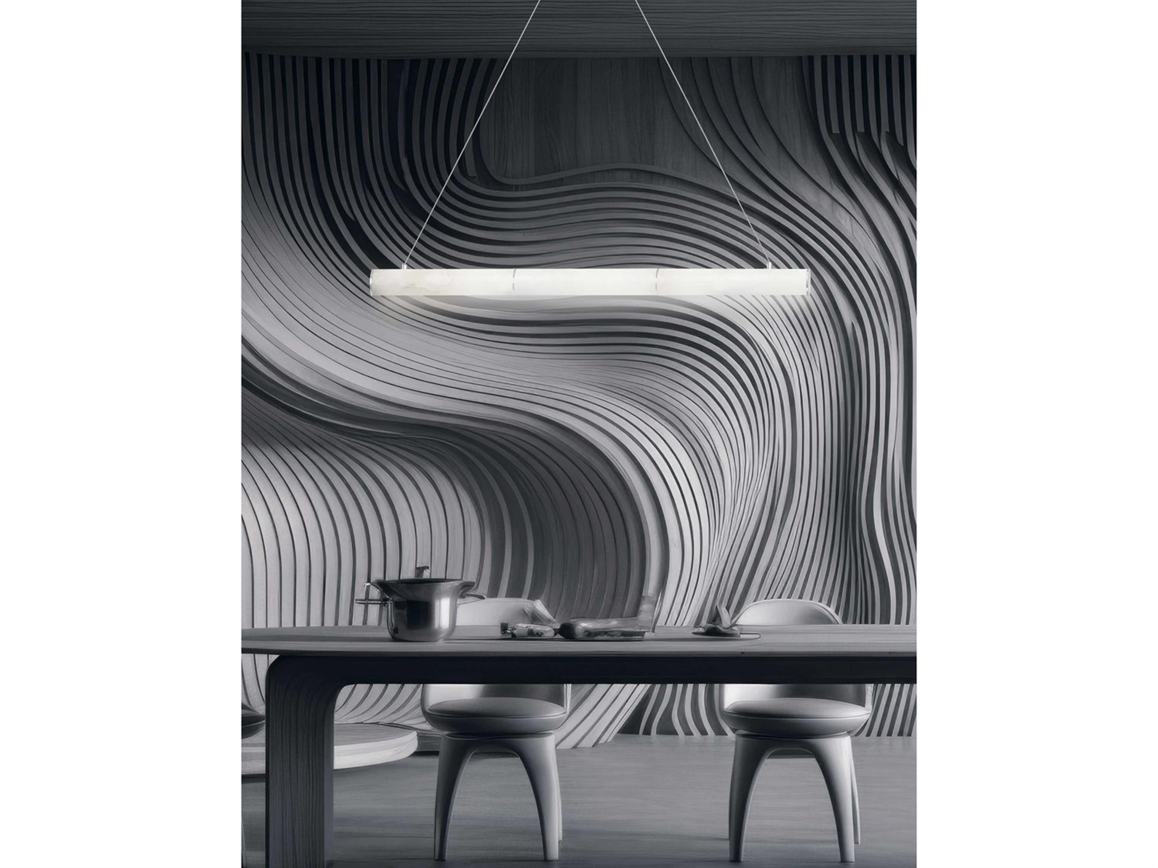 Dainolite Reuben 1-Light White Polished Chrome Cylinder Linear Island Pendant