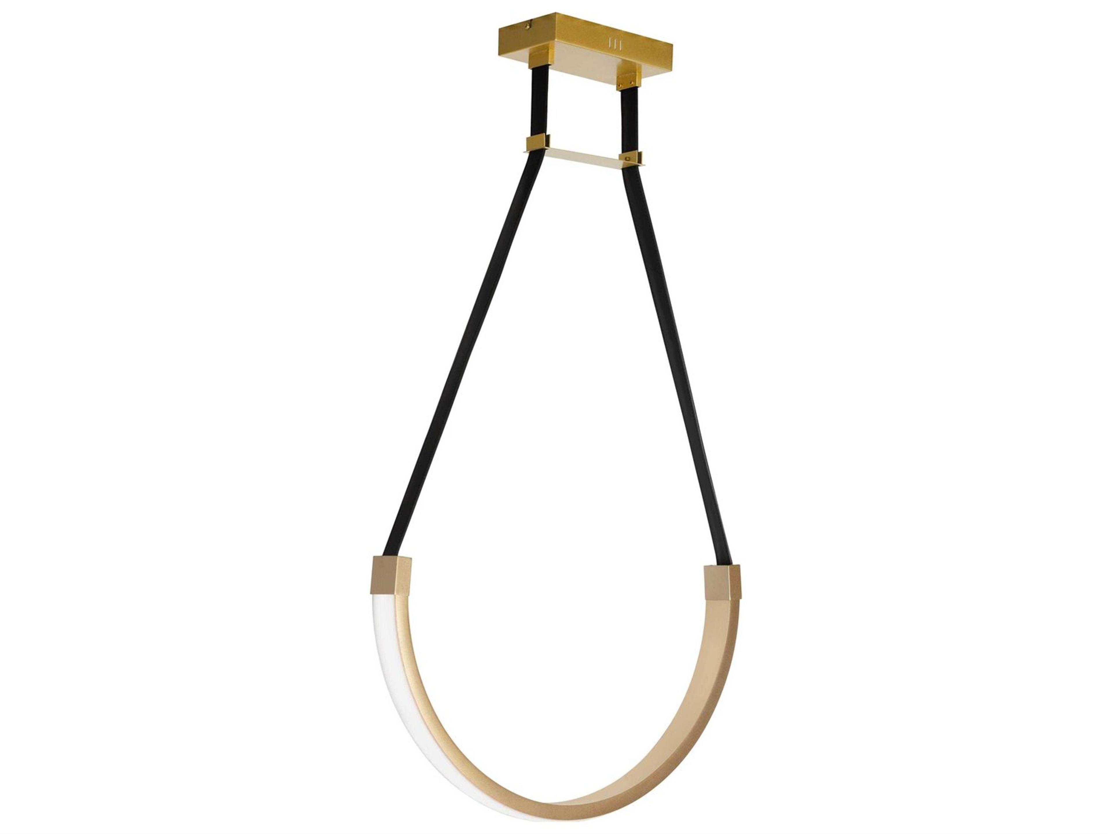 Dainolite Regan 1-Light Aged Brass Black White Linear Pendant