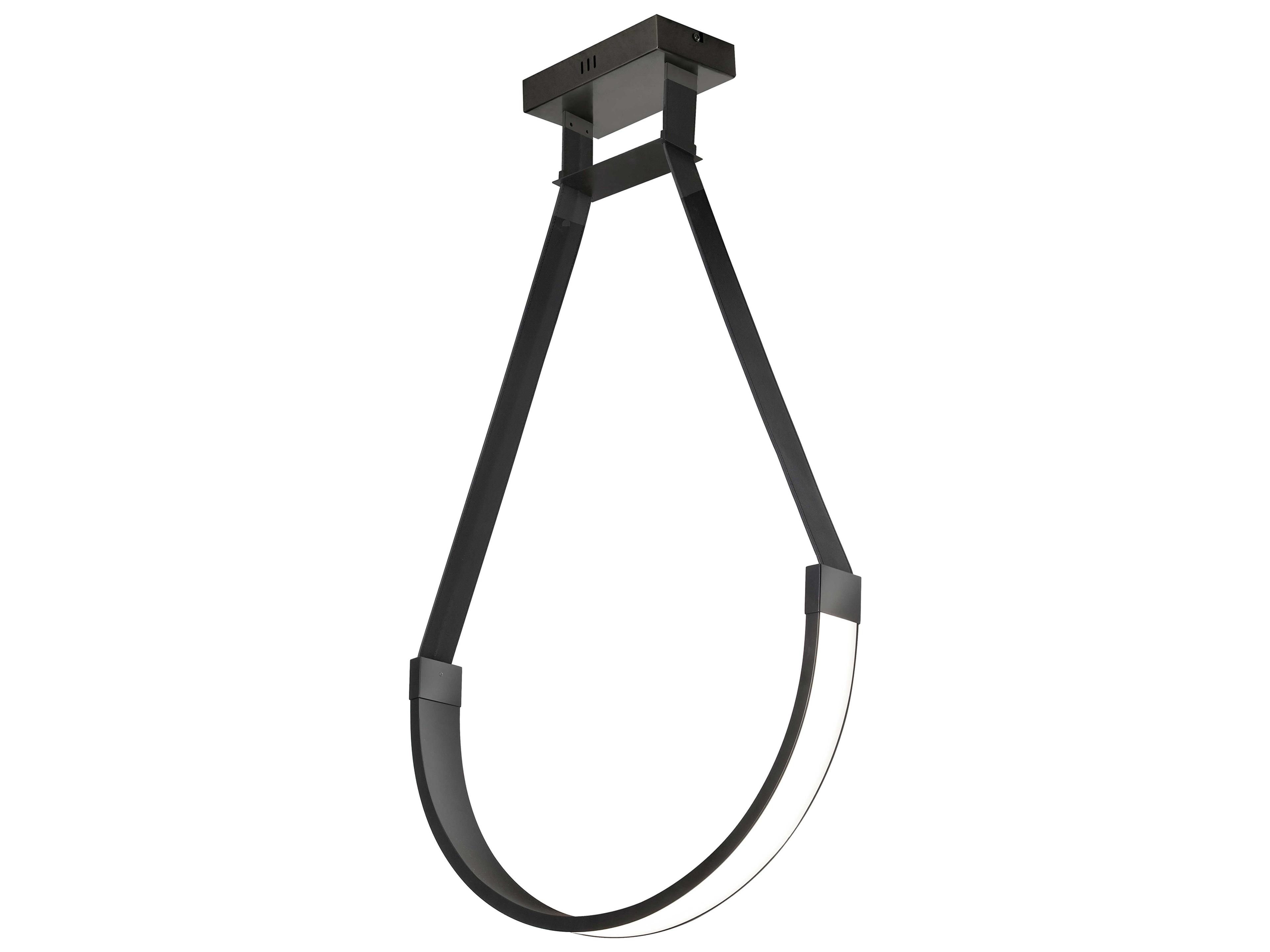 Dainolite Regan 1-Light Matte Black White Linear Pendant