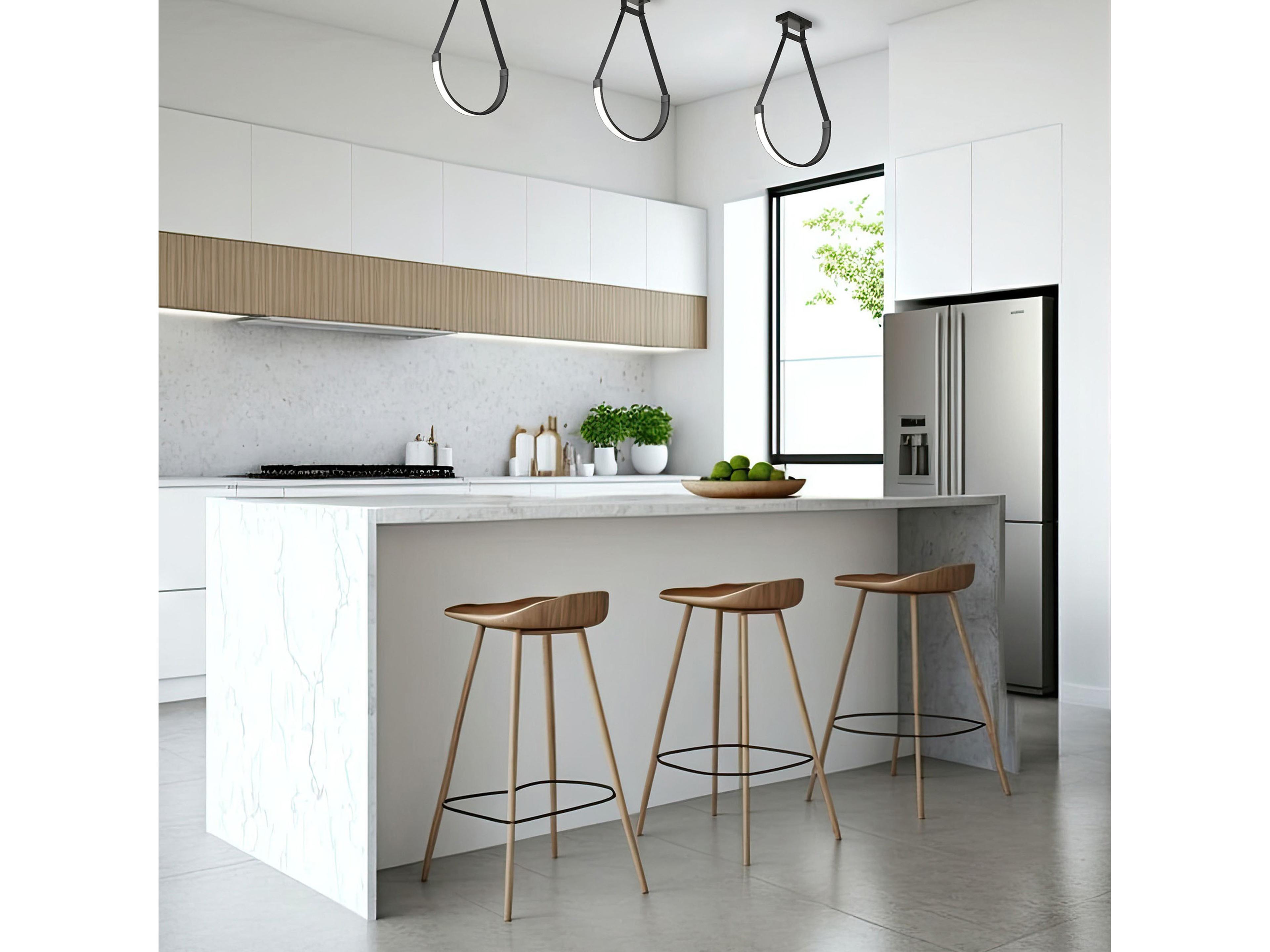 Dainolite Regan 1-Light Matte Black White Linear Pendant