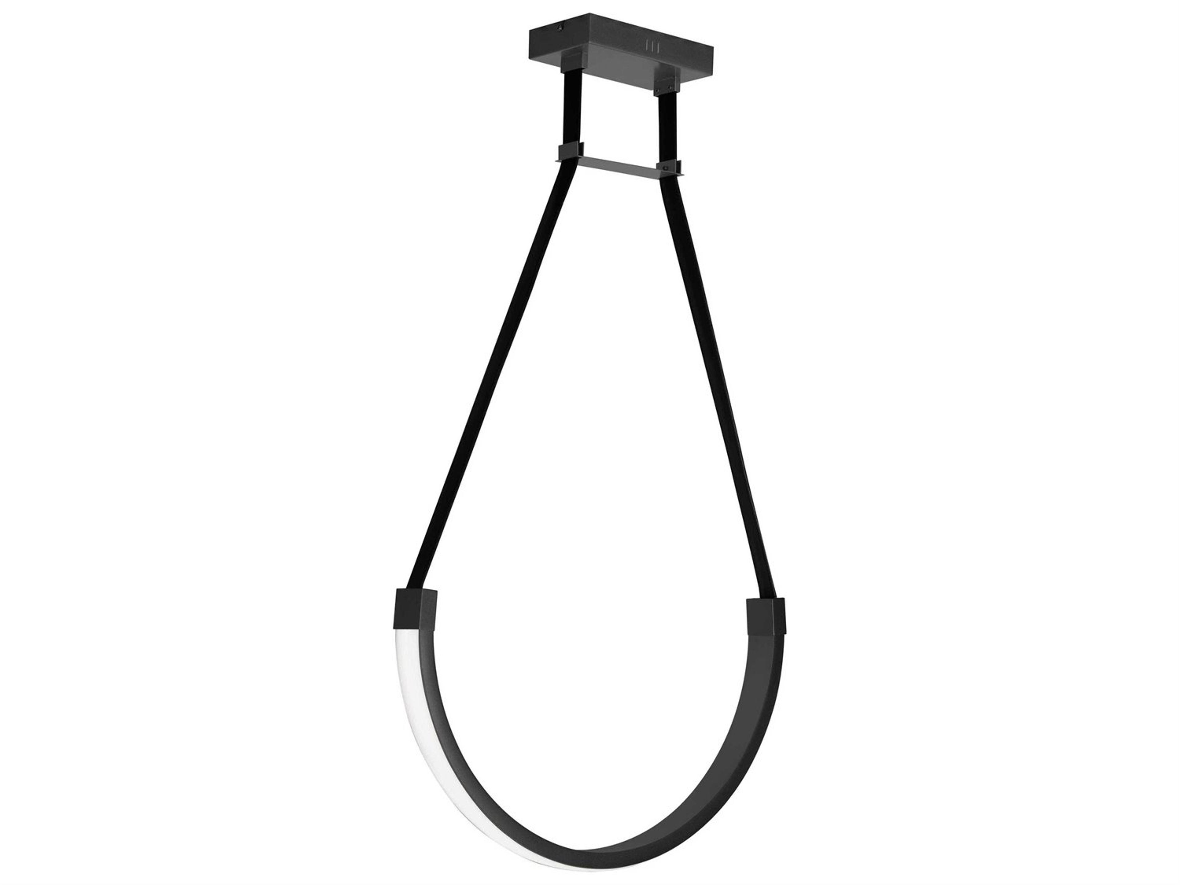 Dainolite Regan 1-Light Matte Black White Linear Pendant
