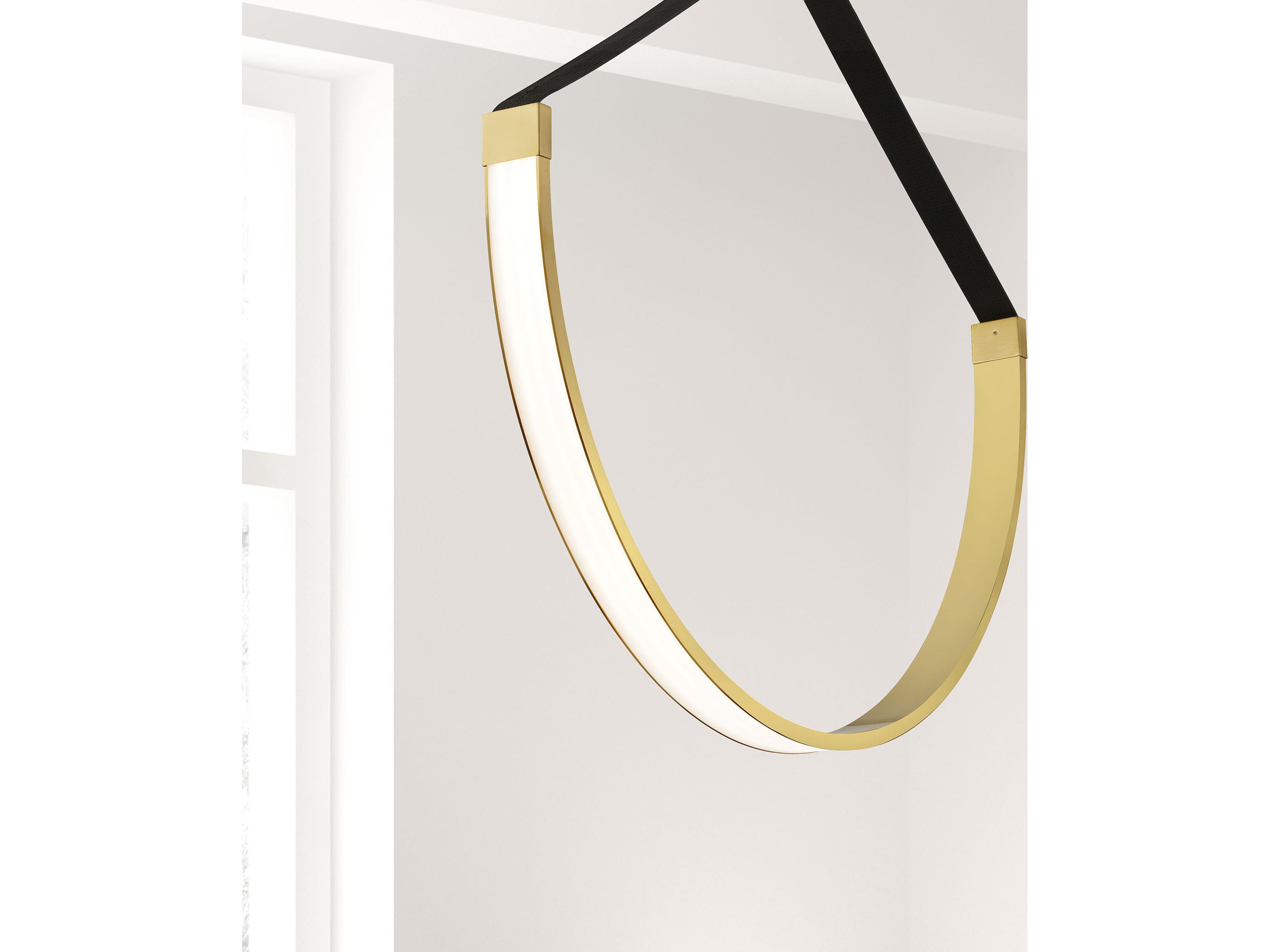 Dainolite Regan 1-Light Aged Brass Black White Linear Pendant