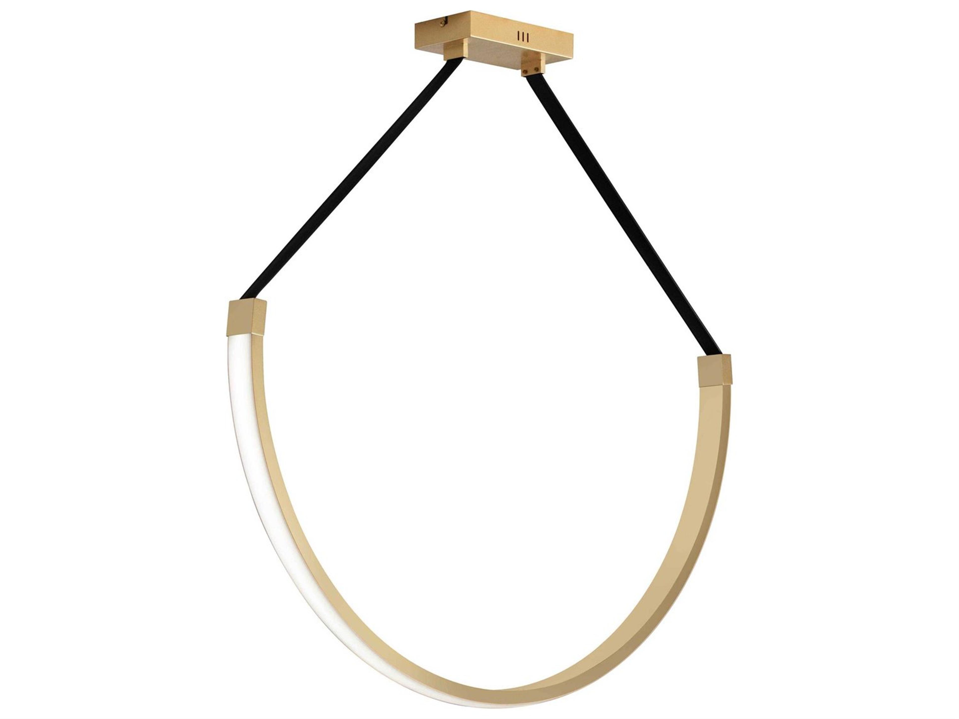 Dainolite Regan 1-Light Aged Brass Black White Linear Pendant