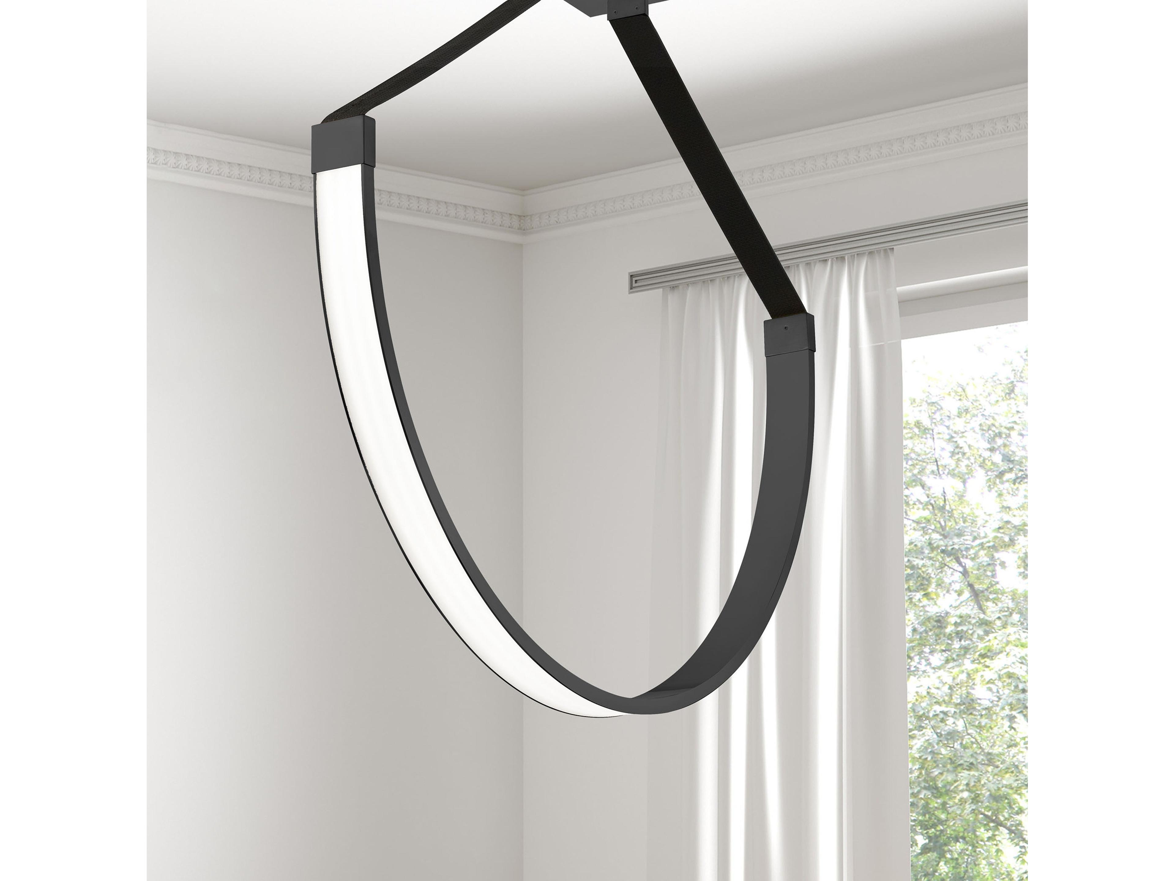 Dainolite Regan 1-Light Matte Black White Linear Pendant