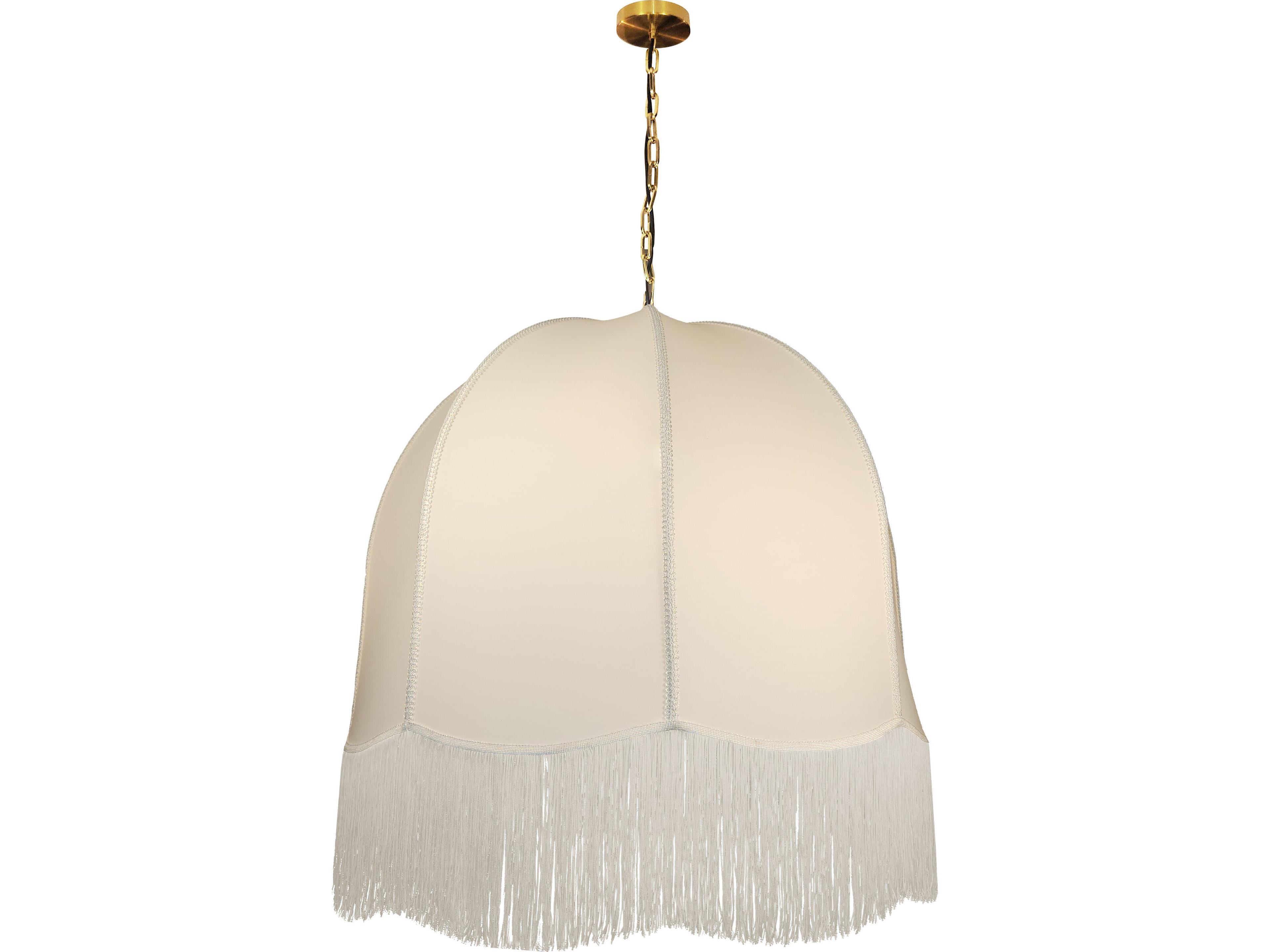 Reina 1-Light Aged Brass White Bell Pendant