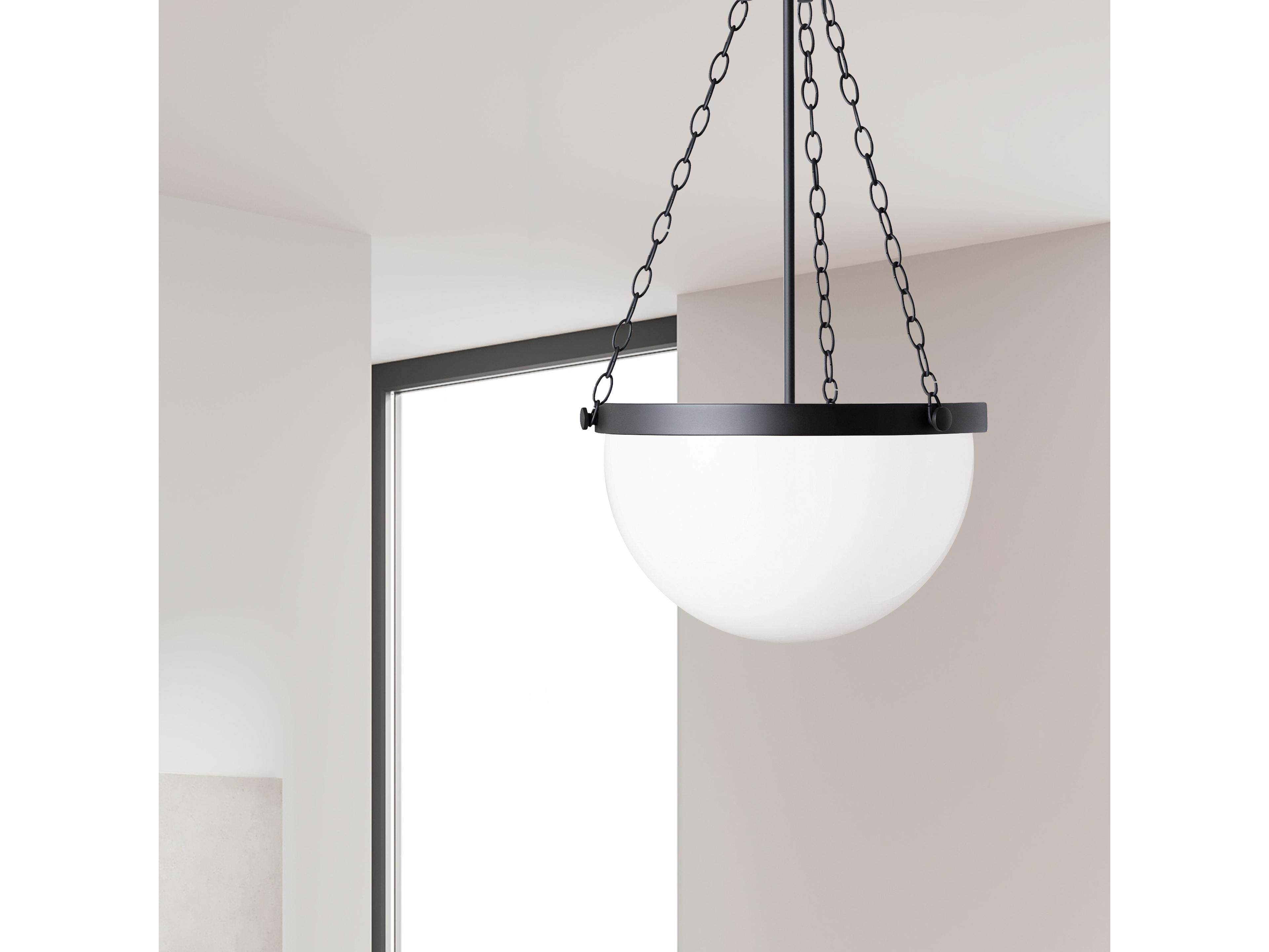 Dainolite Rhonda 1-Light Matte Black Bowl Pendant