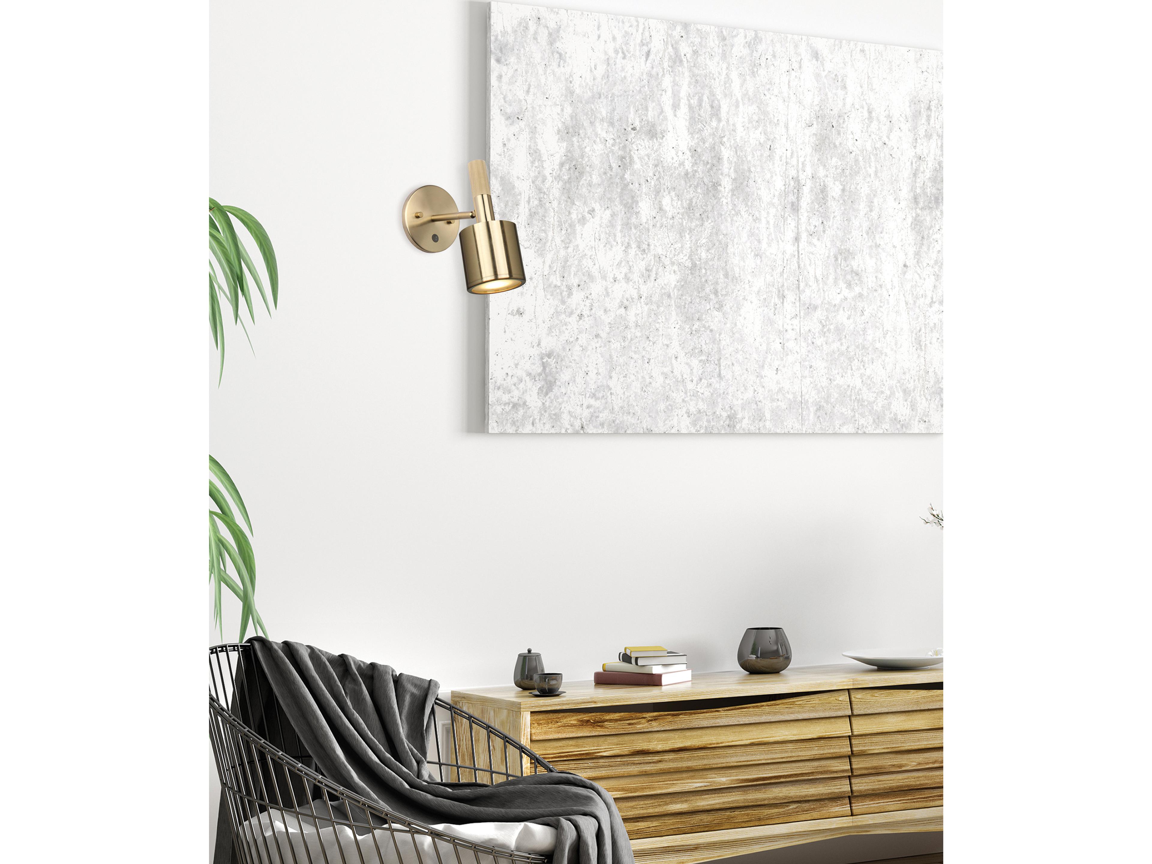 Dainolite Rhoswen 1-Light Aged Brass Wall Sconce