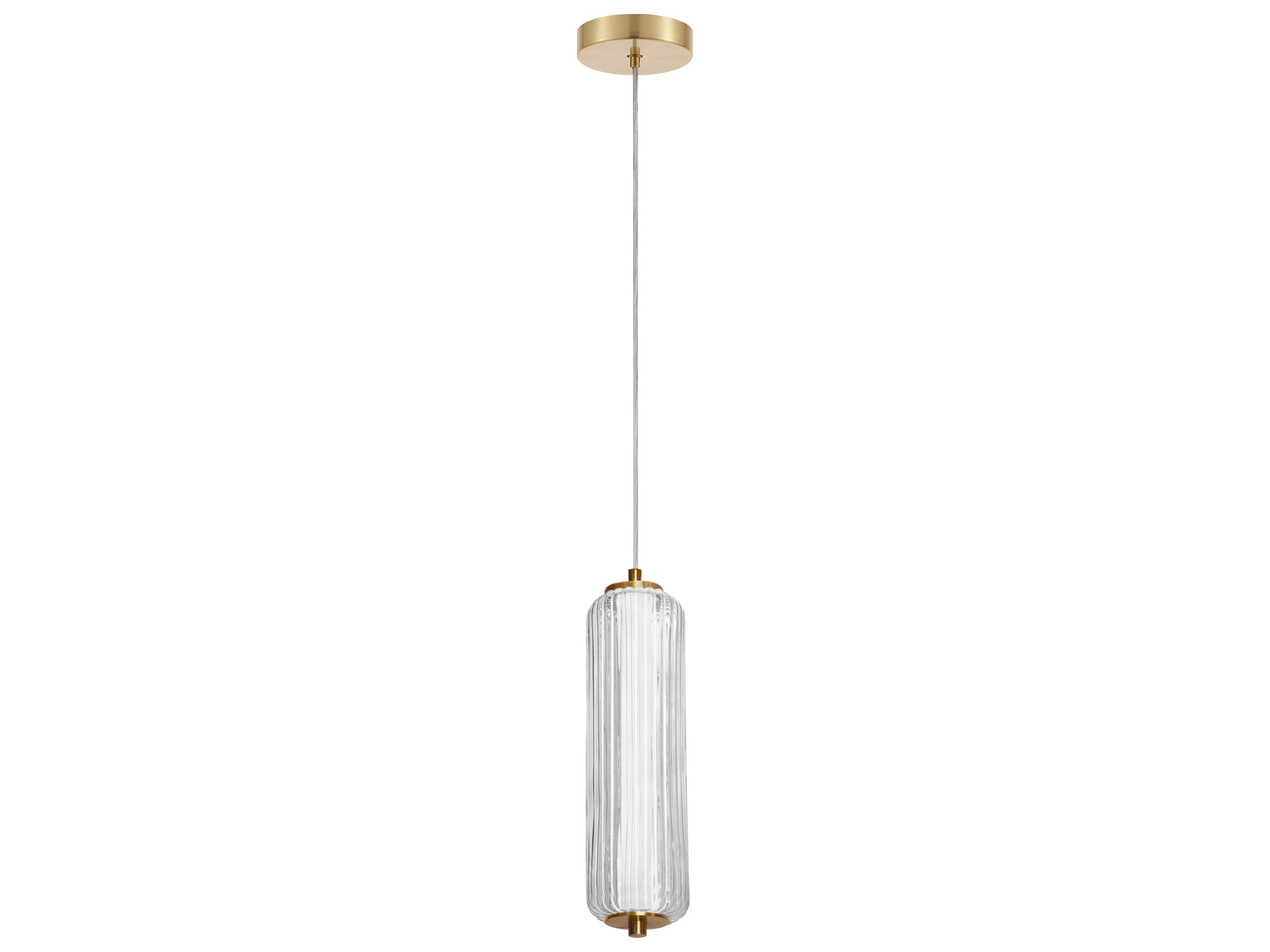 Ramona 1-Light Aged Brass Cylinder Mini Pendant
