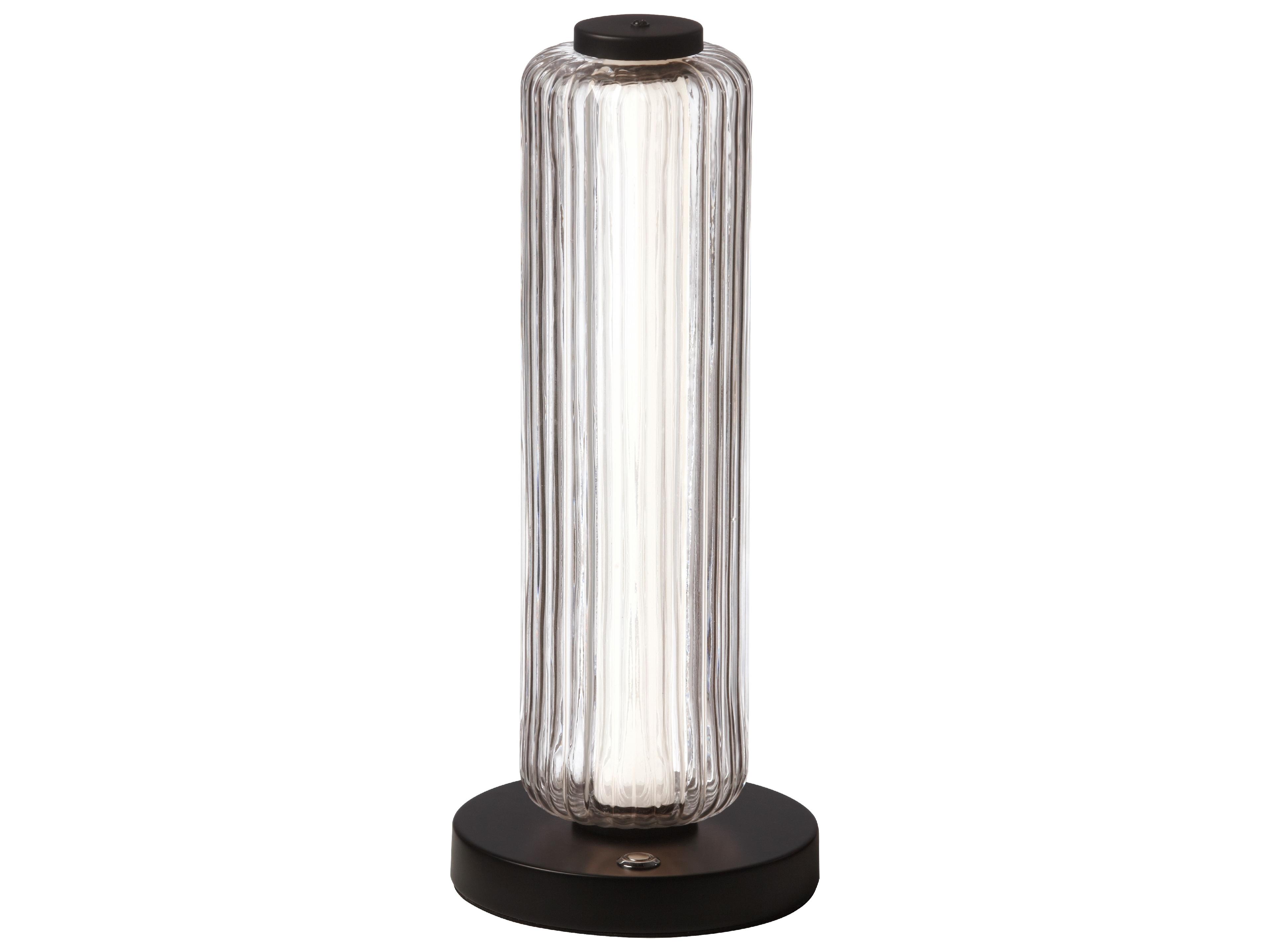 Ramona Matte Black Clear Glass Table Lamp