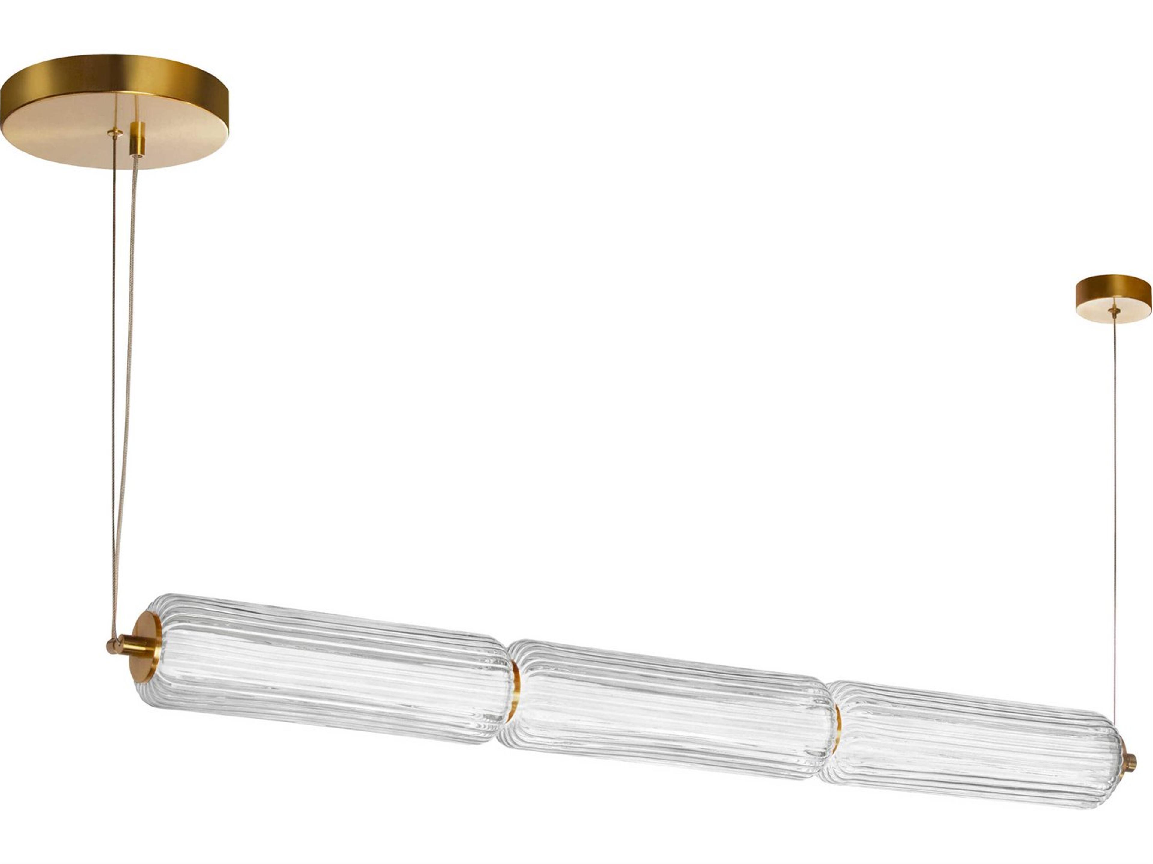 Dainolite Ramona 1-Light Aged Brass Linear Island Pendant