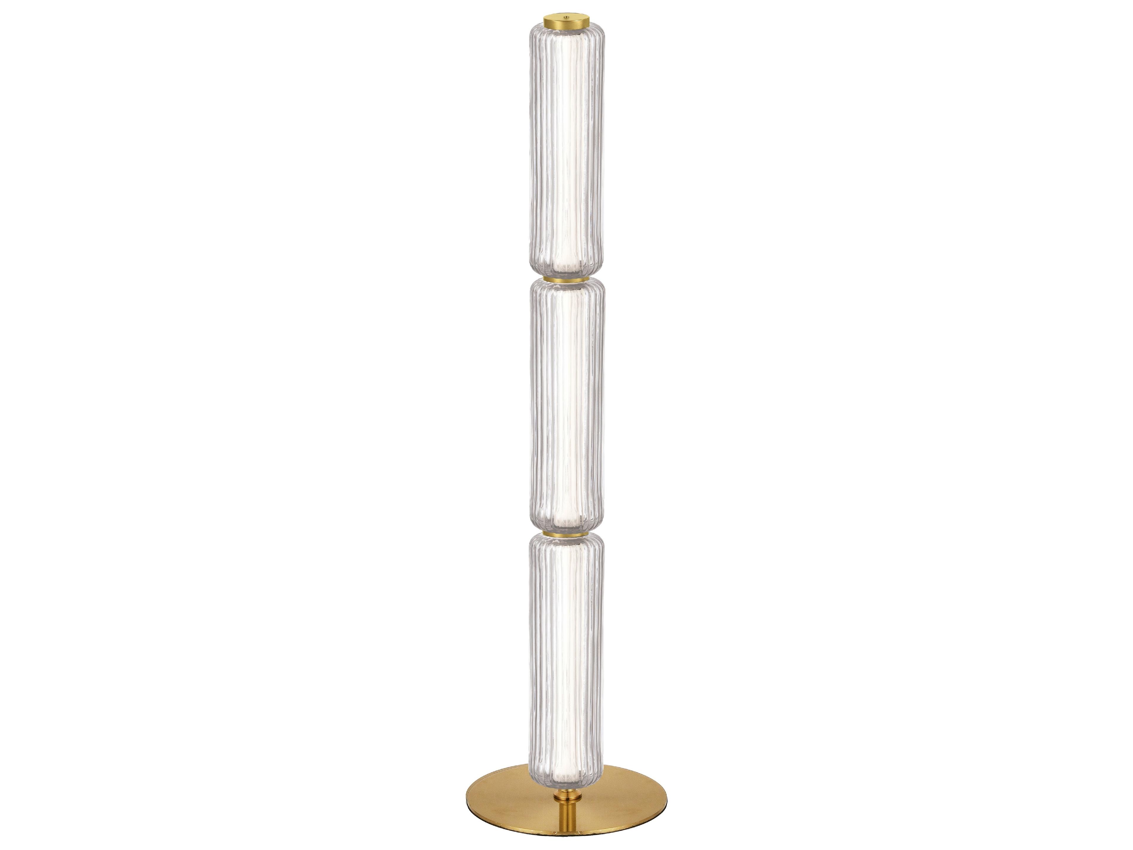 Ramona Aged Brass Clear Glass Floor Lamp