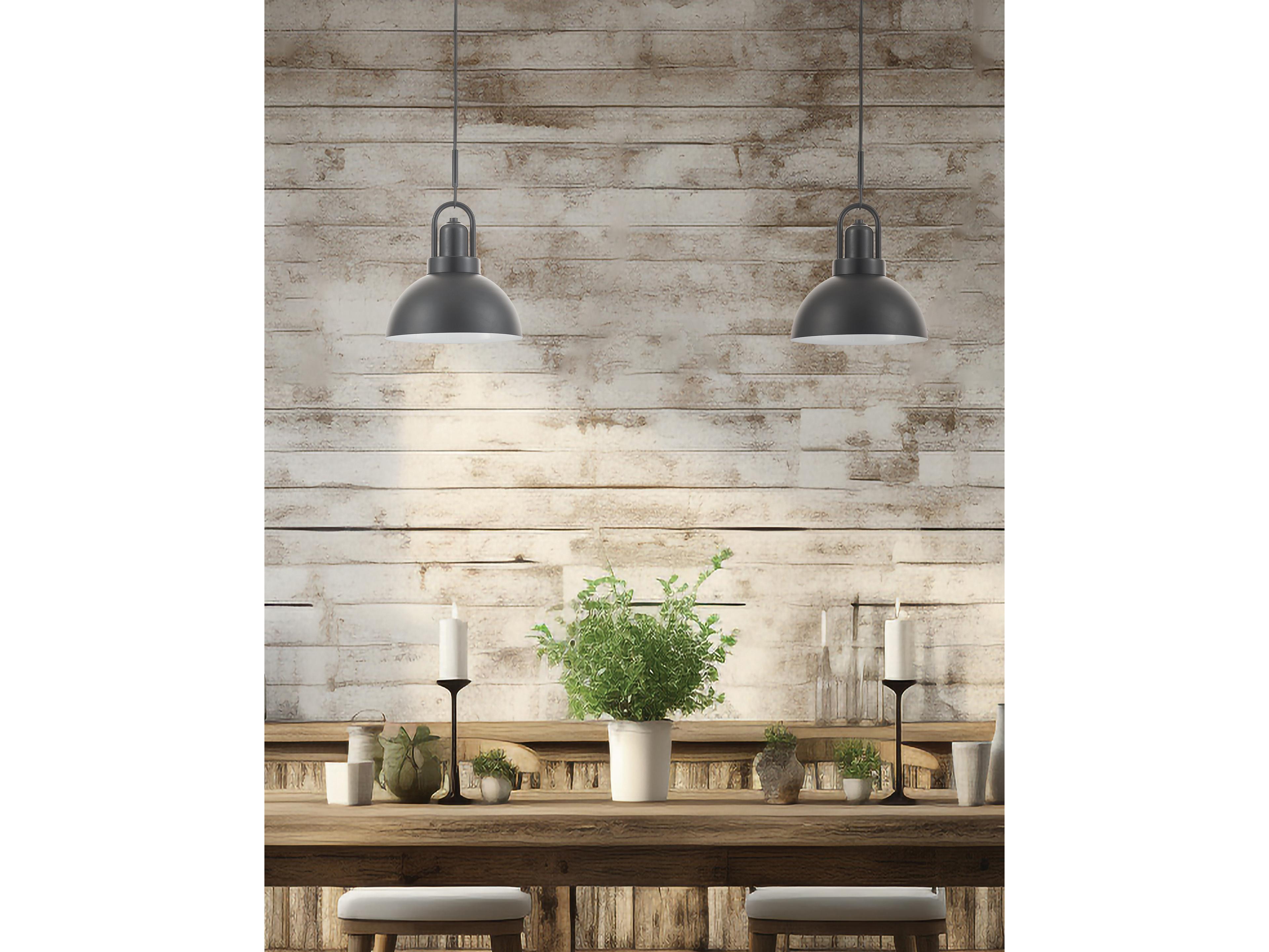 Dainolite Reveka 1-Light Matte Black Mini Pendant