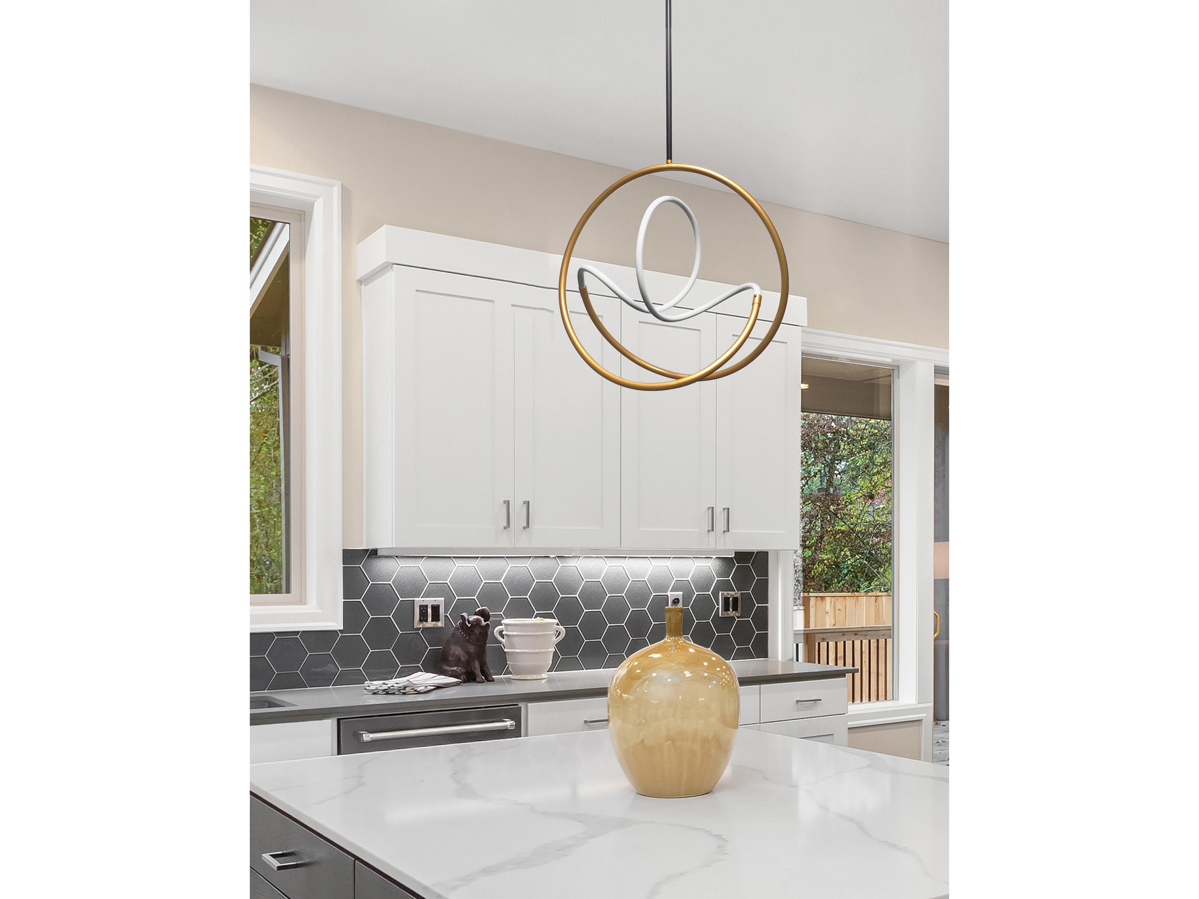 Dainolite Raelynn 1-Light Gold Matte Black Pendant