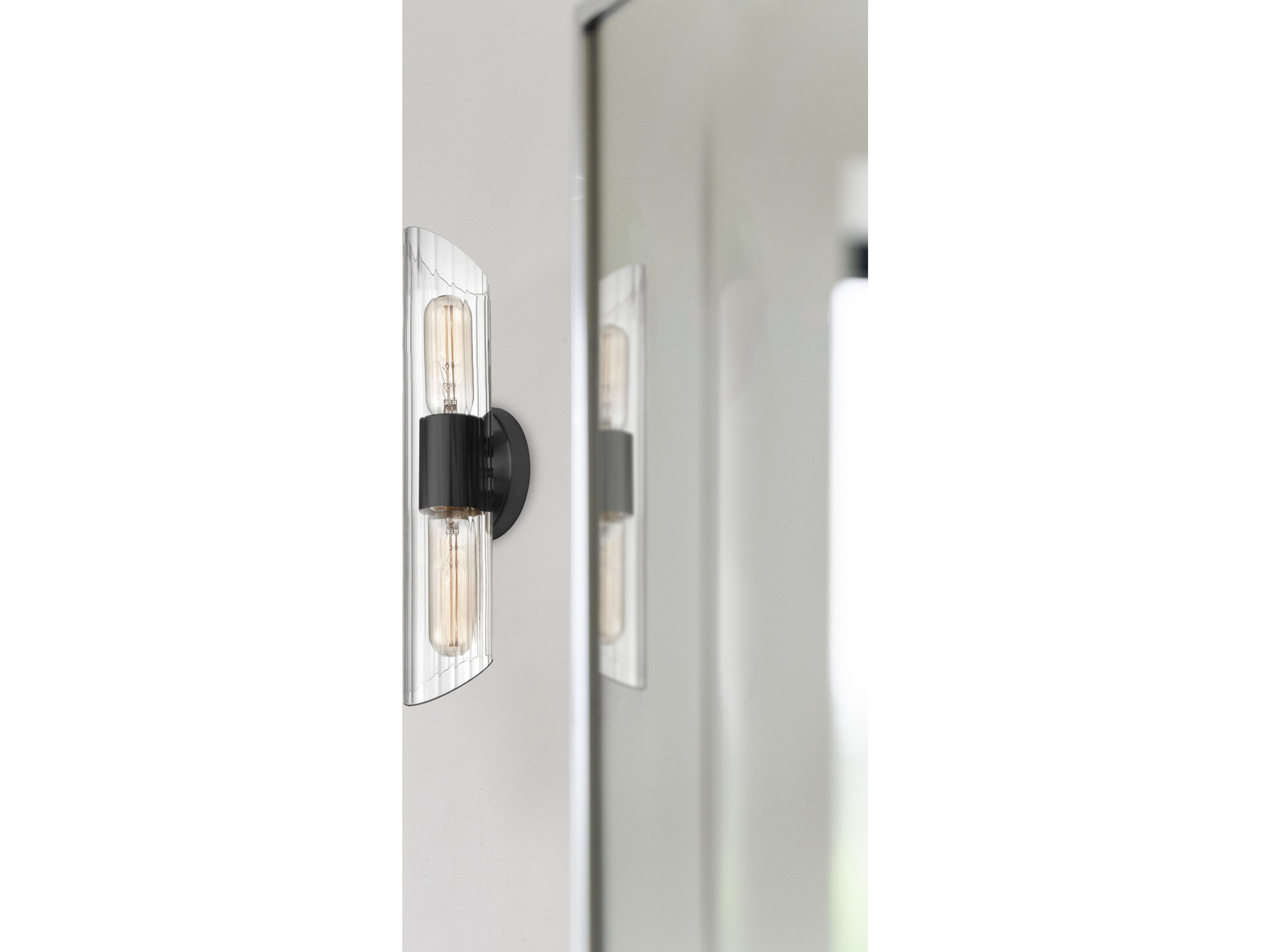 Dainolite Samantha 2-Light Matte Black Vanity Light