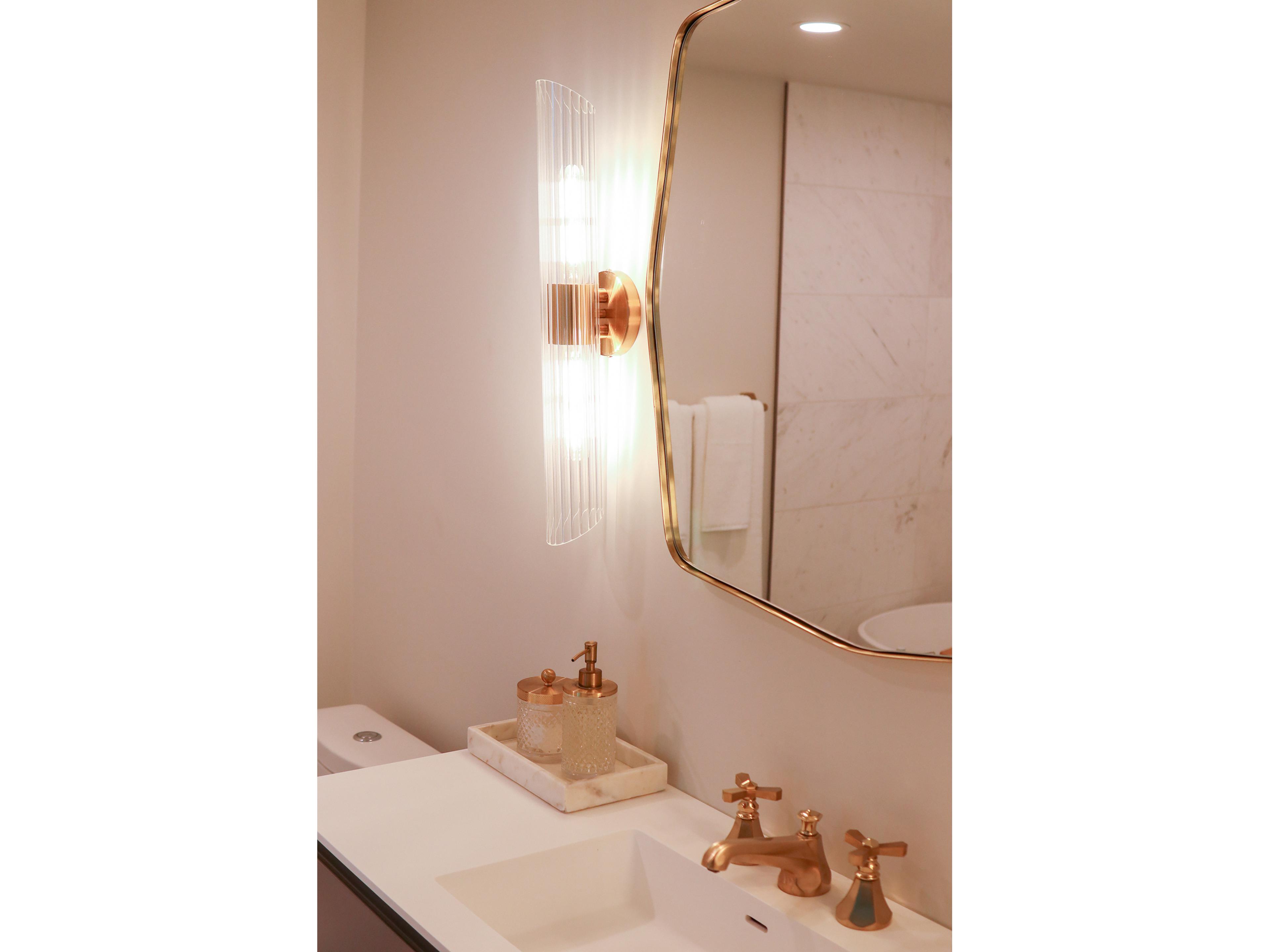 Dainolite Samantha 2-Light Aged Brass Vanity Light