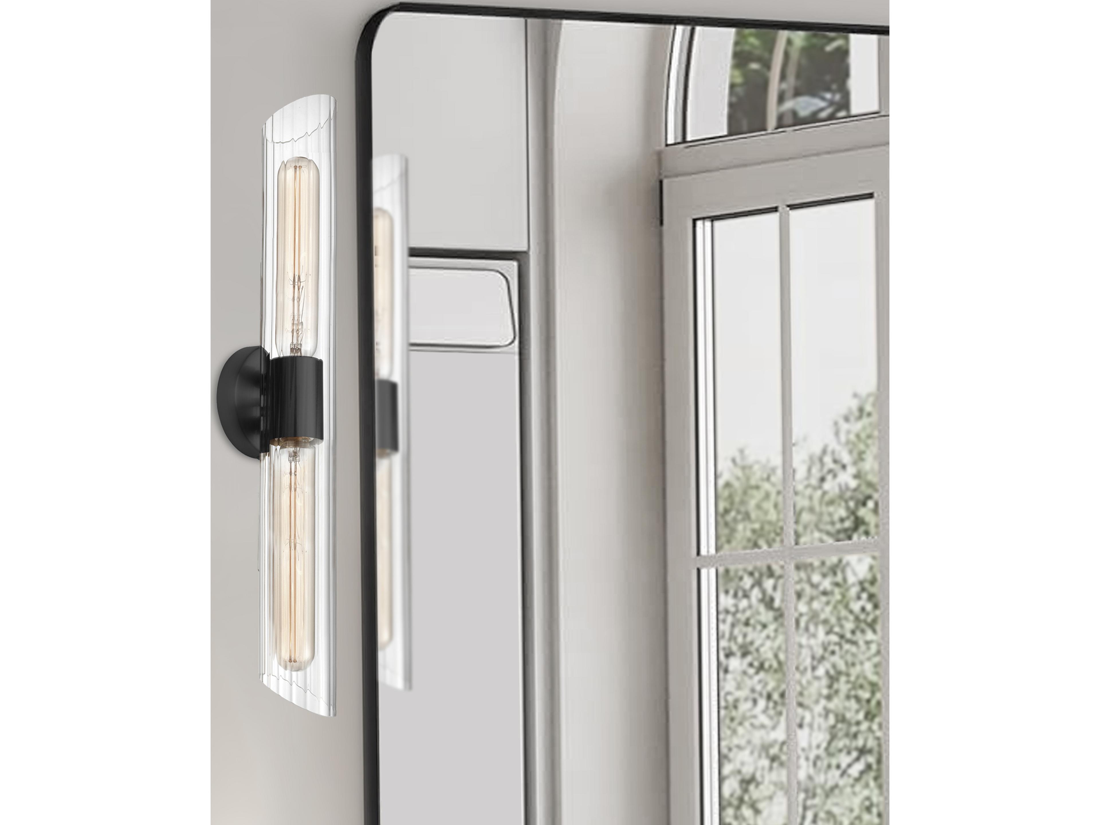 Dainolite Samantha 2-Light Matte Black Vanity Light