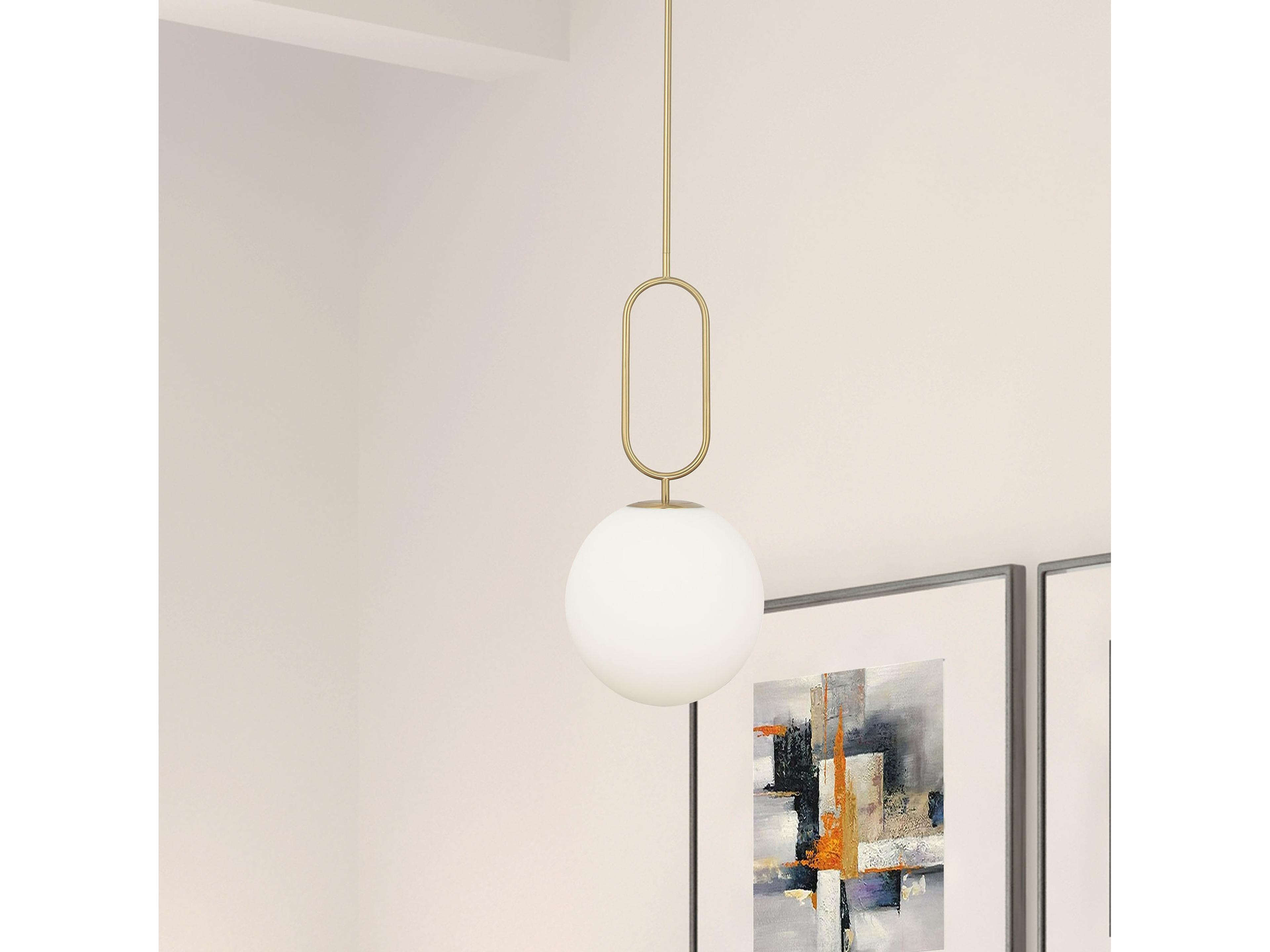 Dainolite Simone 1-Light Aged Brass Globe Mini Pendant