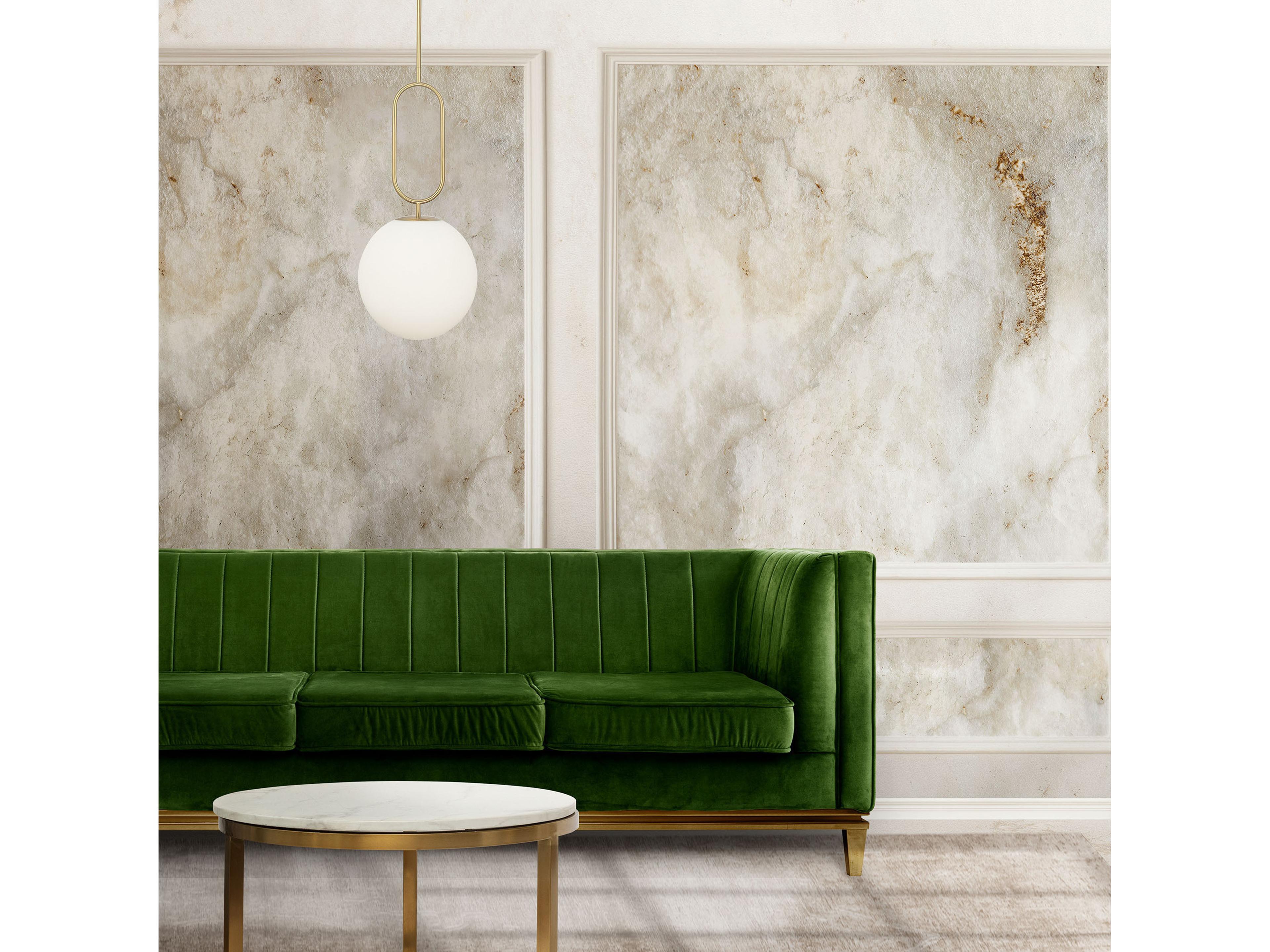 Dainolite Simone 1-Light Aged Brass Globe Mini Pendant