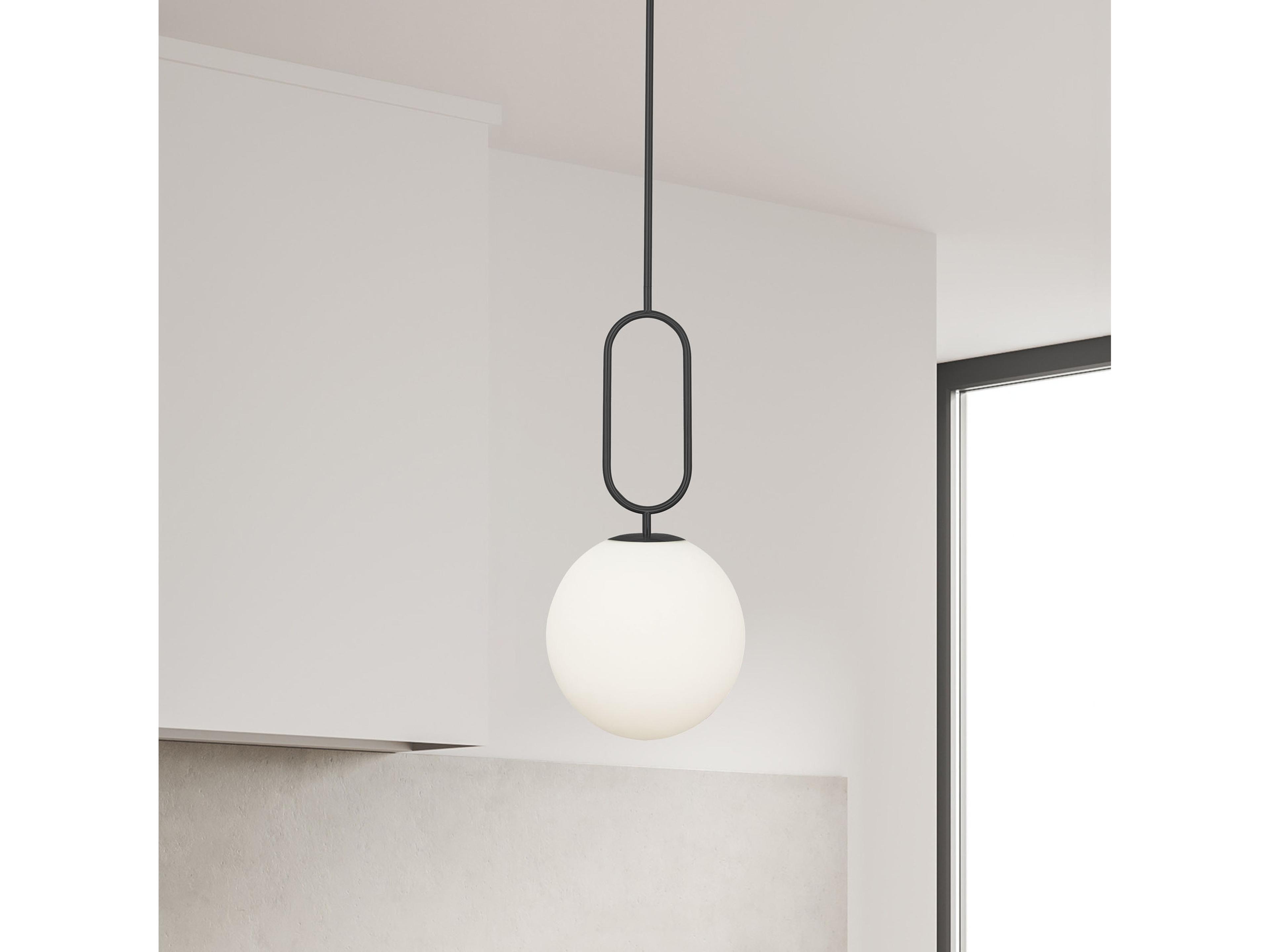 Dainolite Simone 1-Light Matte Black Globe Mini Pendant