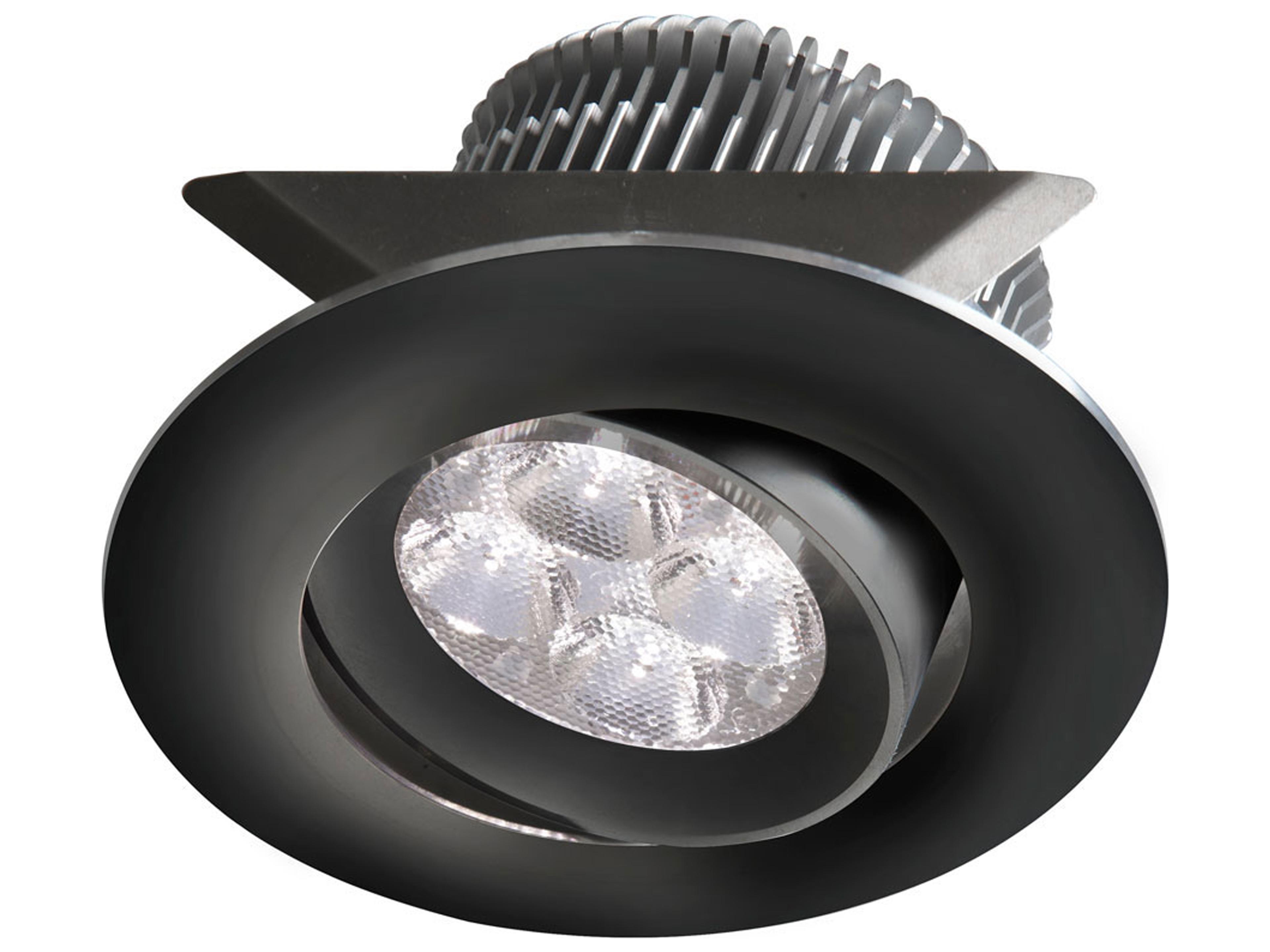 1-Light Black Silver Round Recessed Light