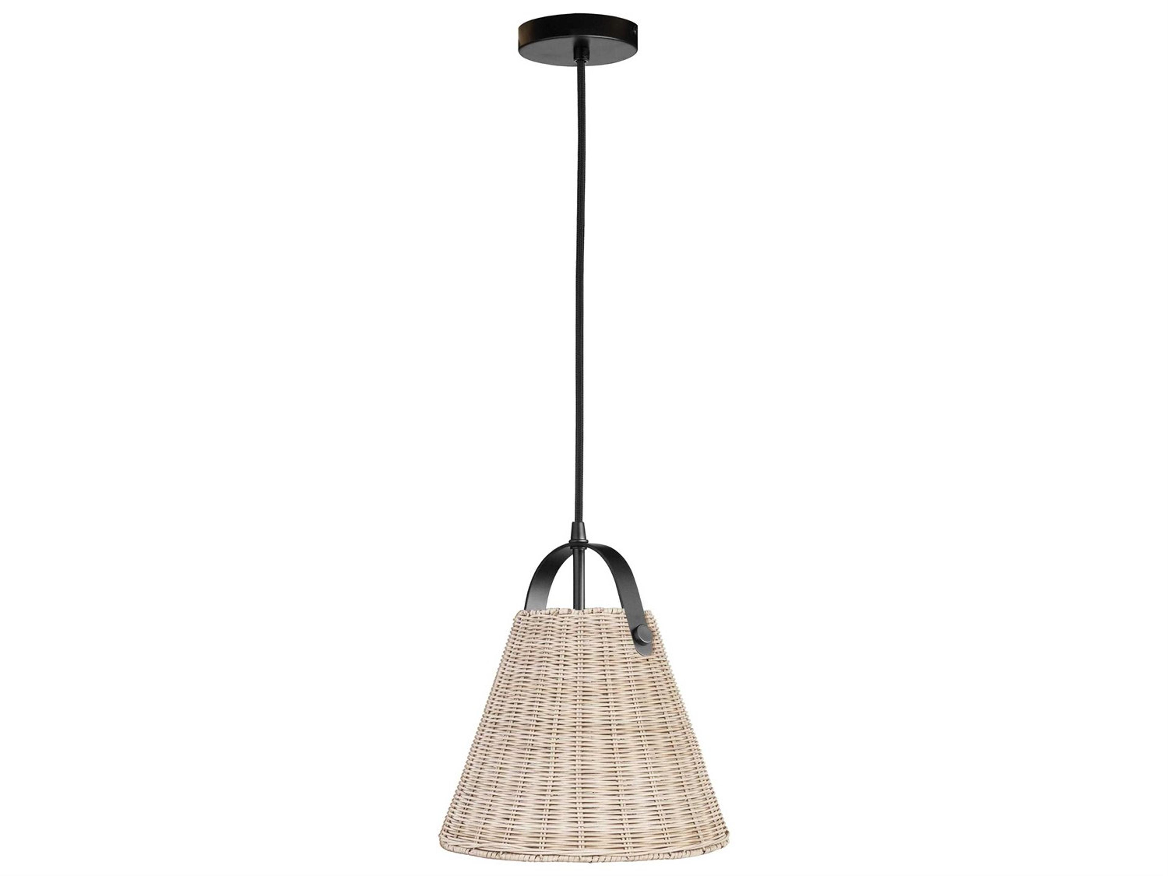 Shenandoah 1-Light Natural Matte Black Empire Pendant