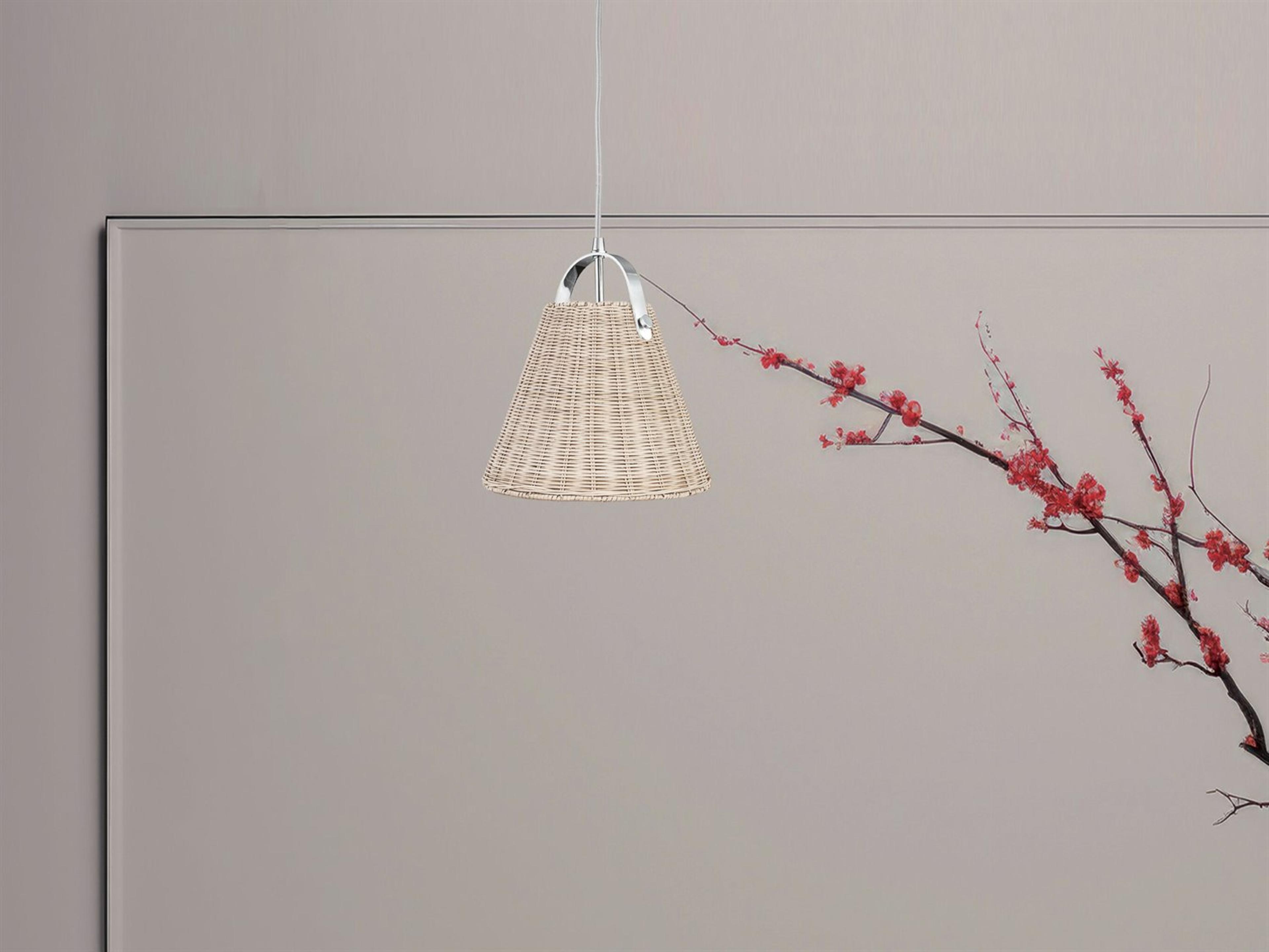 Dainolite Shenandoah 1-Light Natural Polished Chrome Empire Pendant