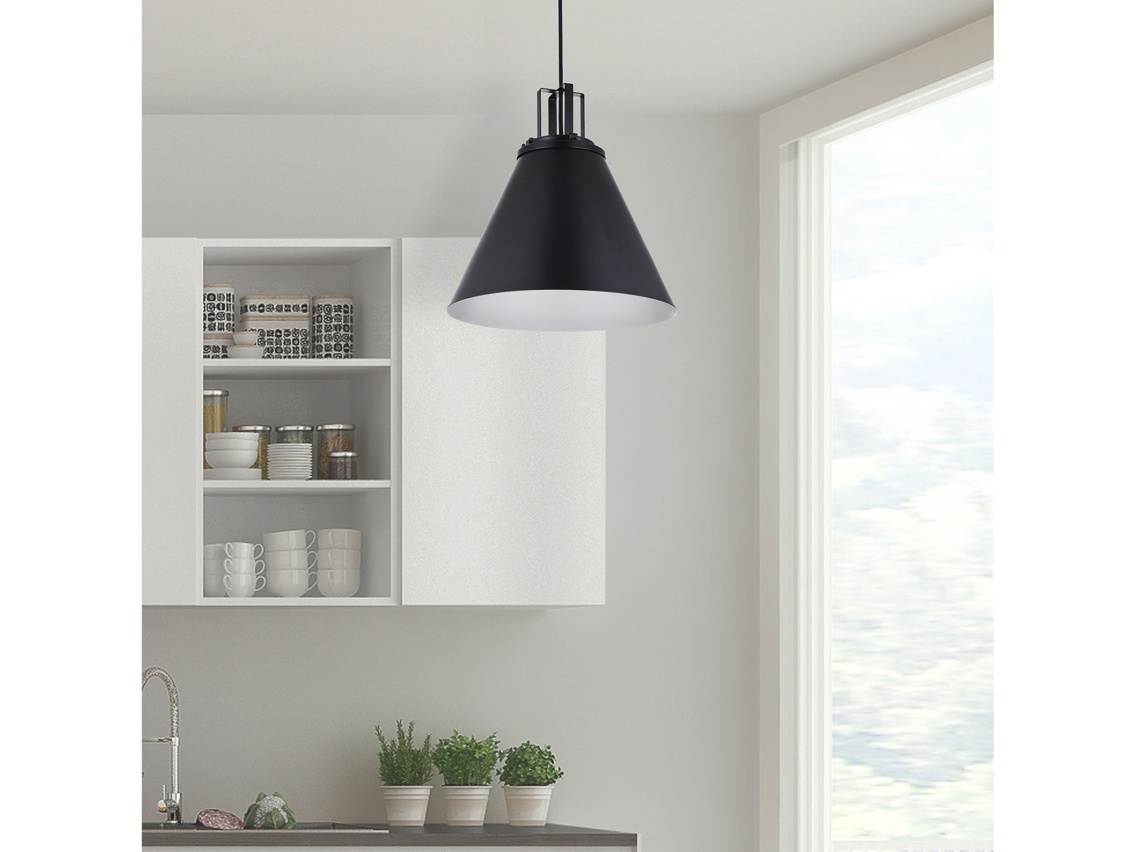 Dainolite Sonus 1-Light Matte Black Pendant