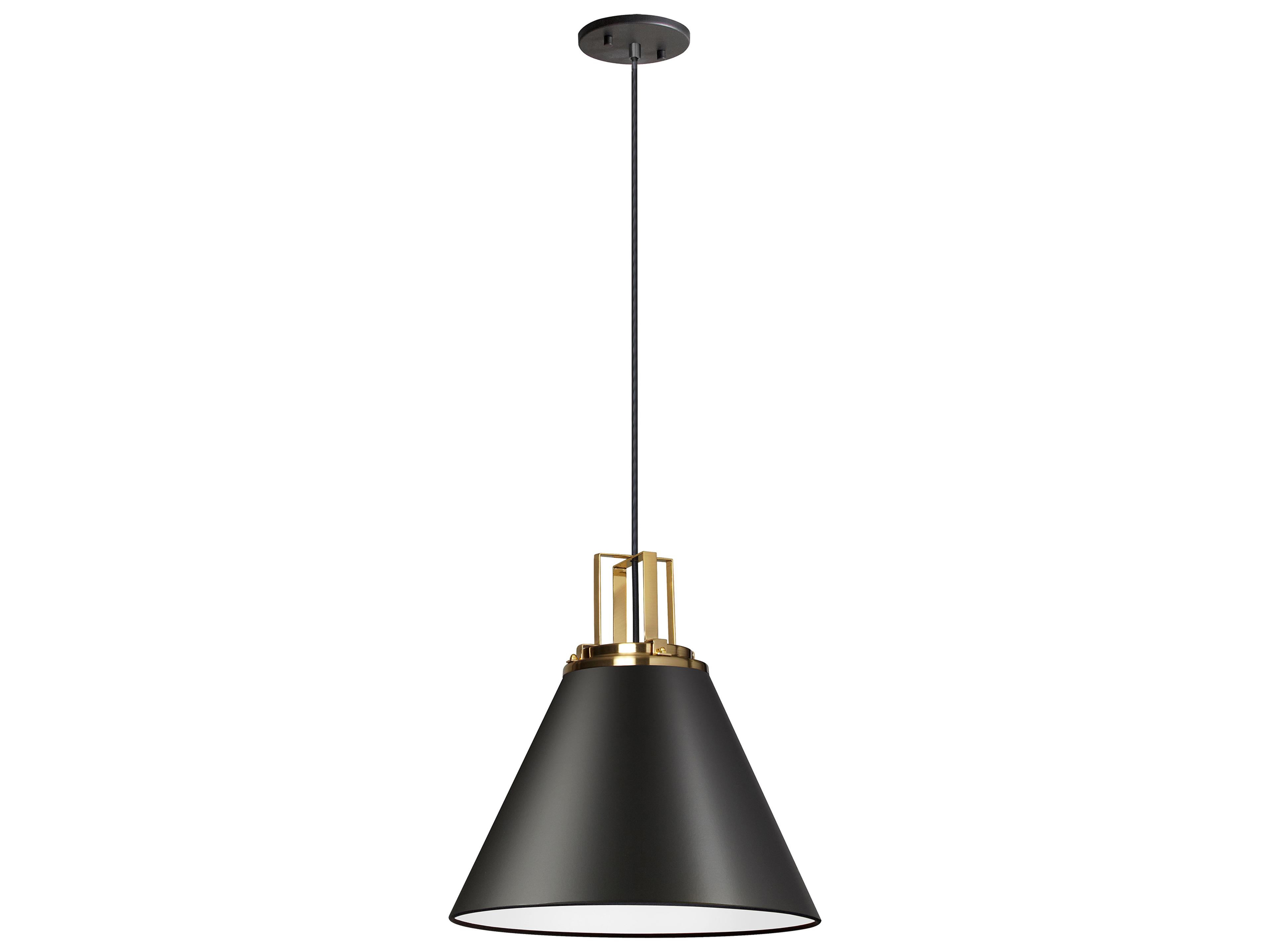 Sonus Pendant Light in Matte Black and Aged Brass