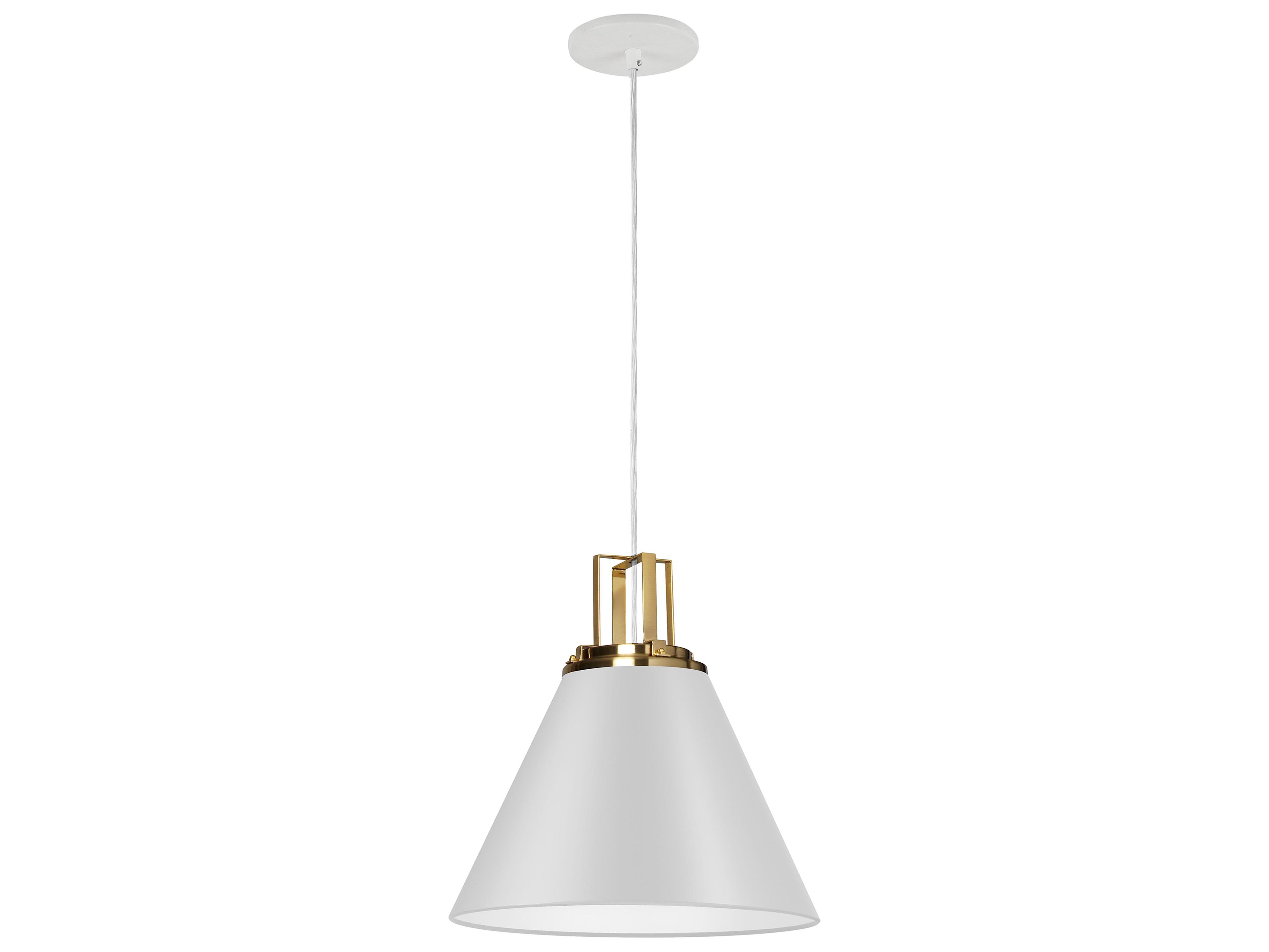 Sonus 1-Light Matte White Aged Brass Pendant