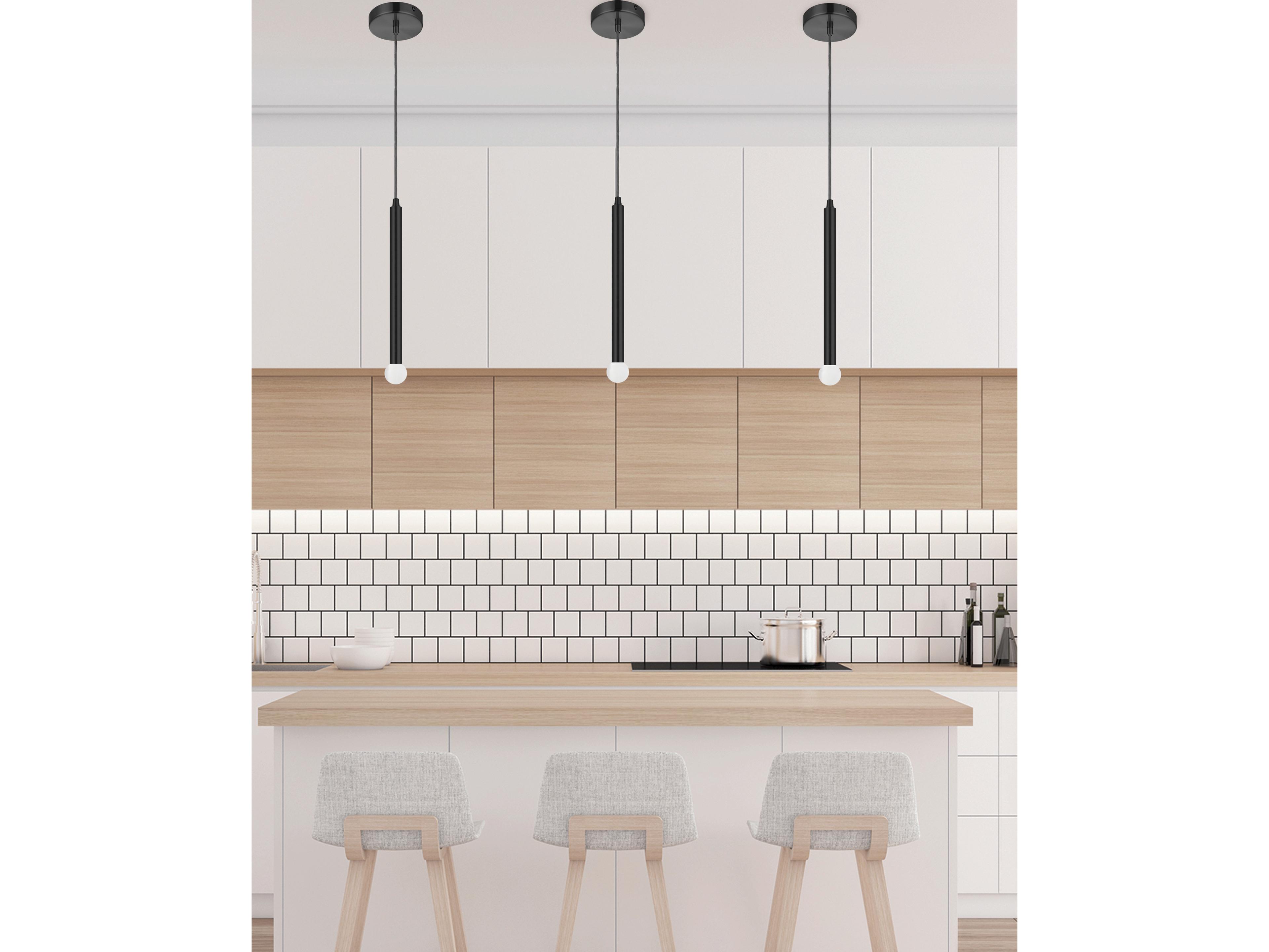 Dainolite Sanya 1-Light Matte Black Linear Mini Pendant