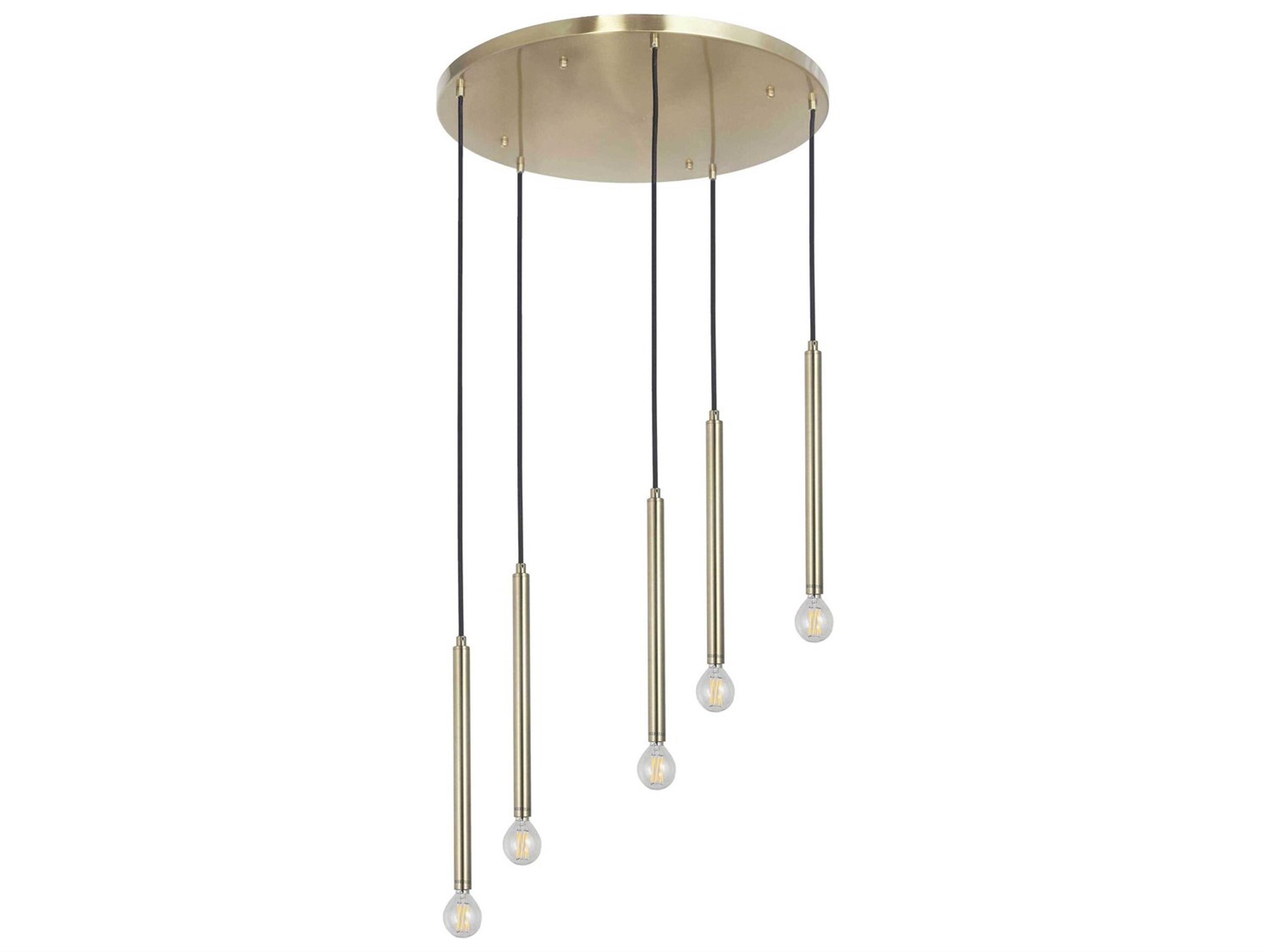 Sanya 5-Light Aged Brass Linear Pendant