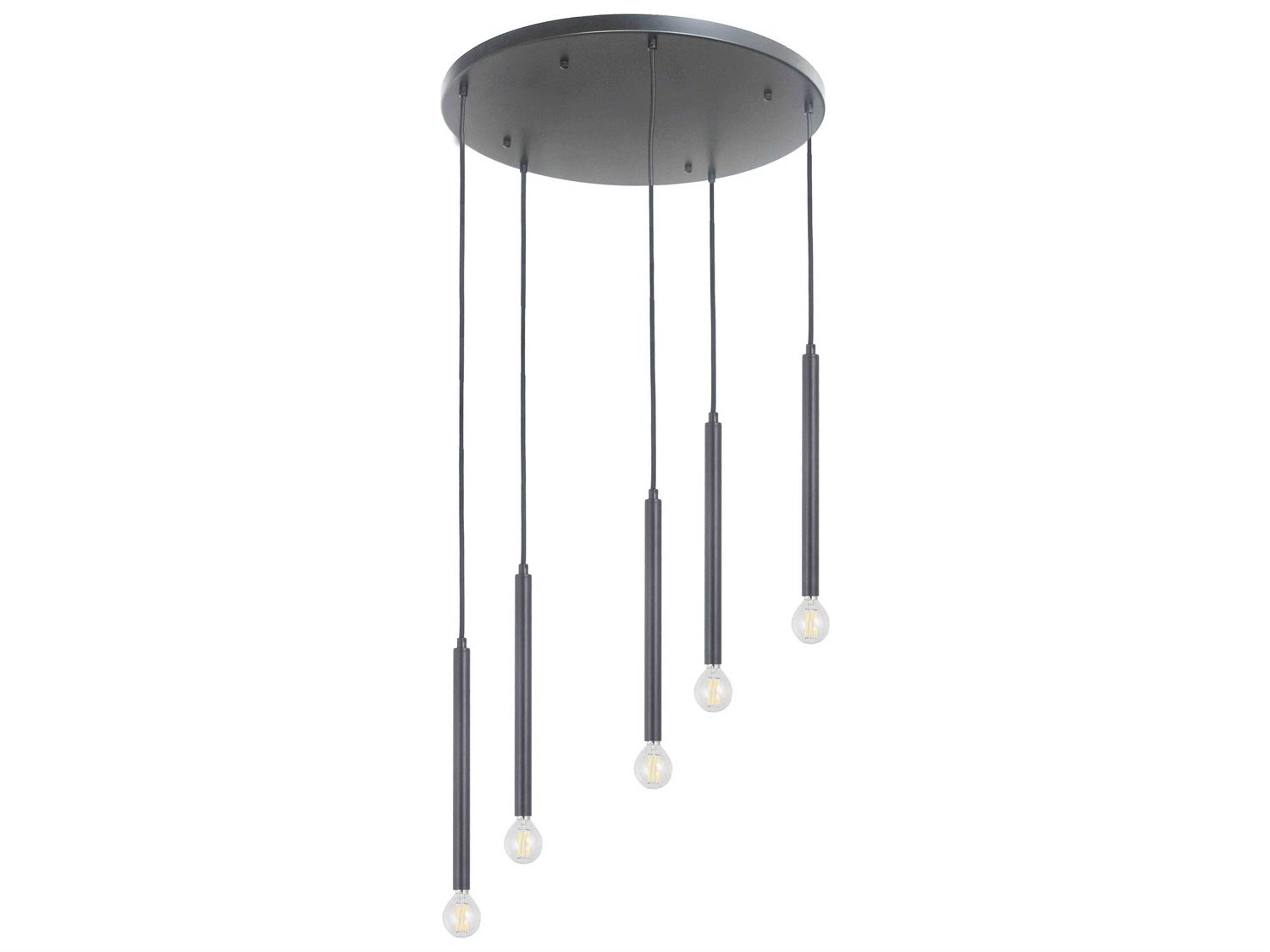 Sanya 5-Light Matte Black Linear Pendant