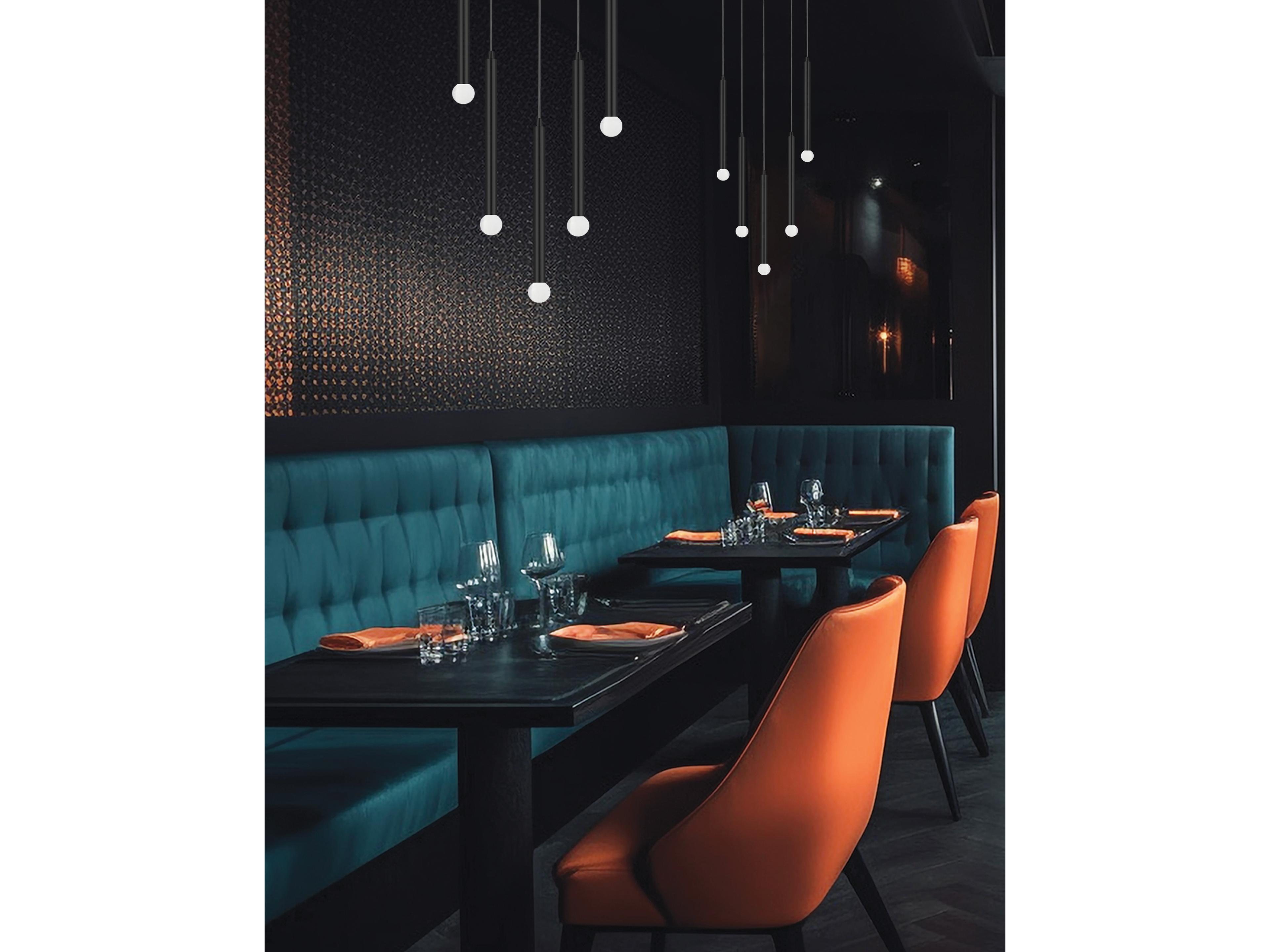 Dainolite Sanya 5-Light Matte Black Linear Pendant