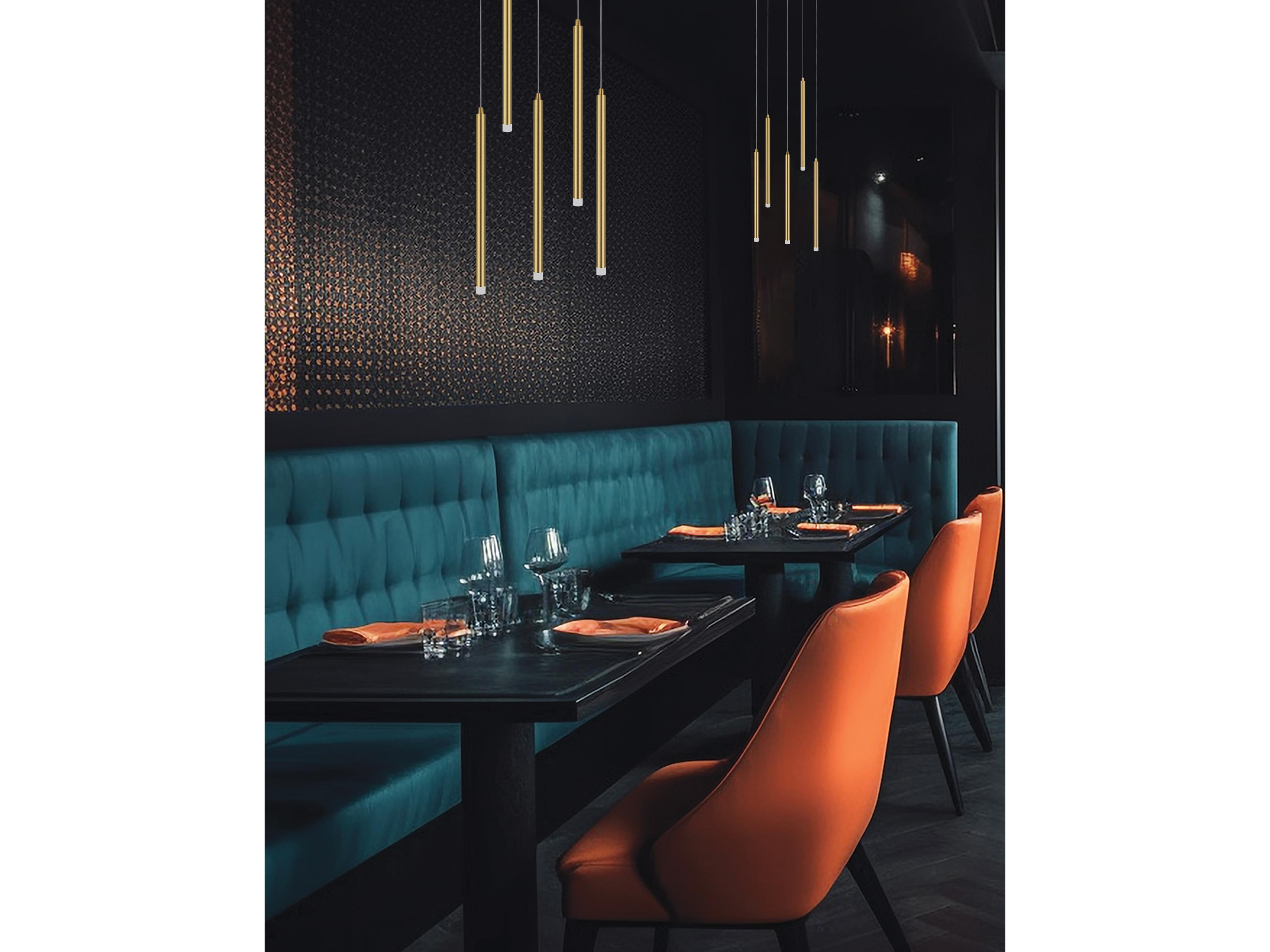 Dainolite Sanya 5-Light Aged Brass Linear Pendant