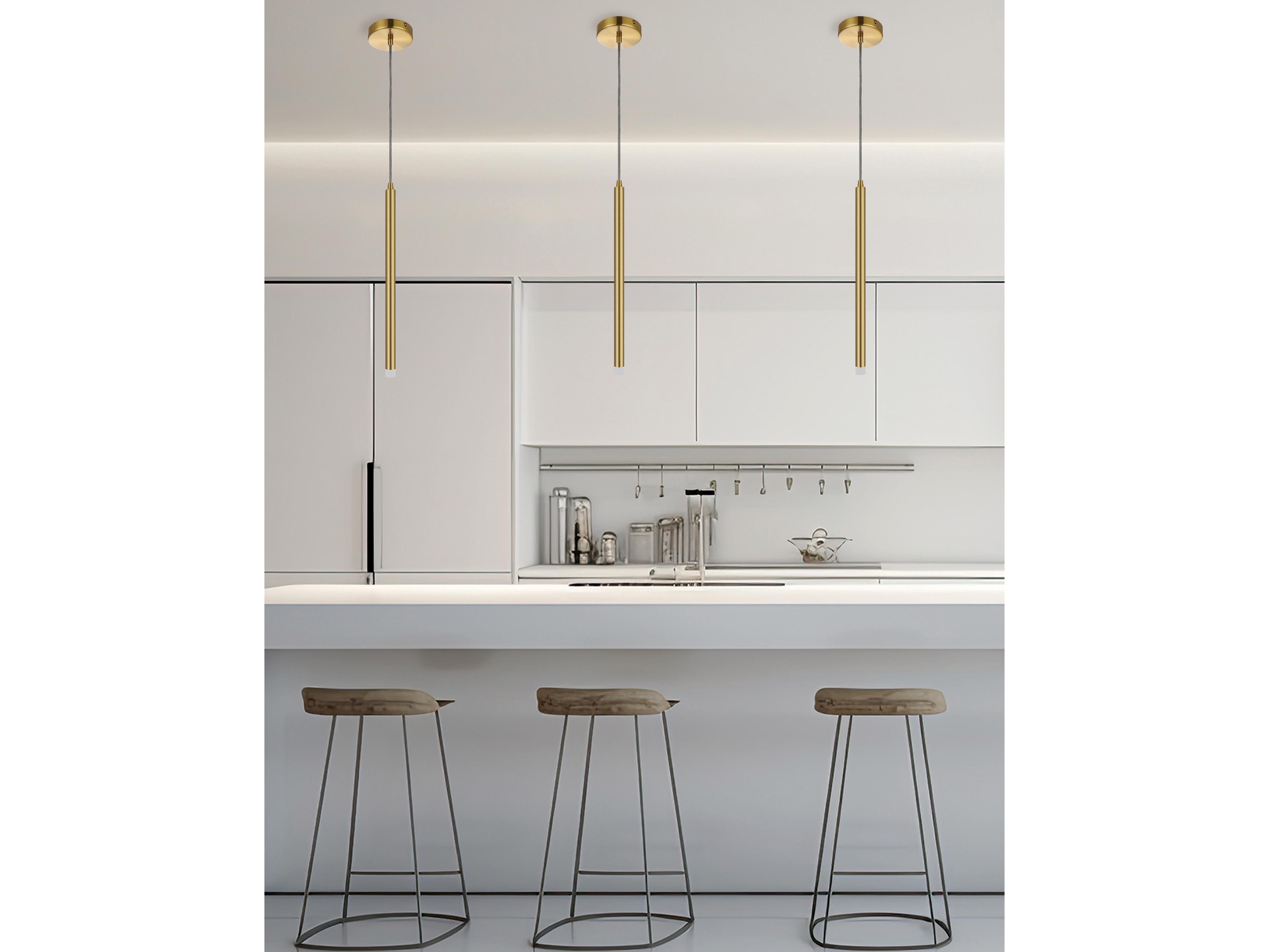 Dainolite Sanya 1-Light Aged Brass Linear Mini Pendant