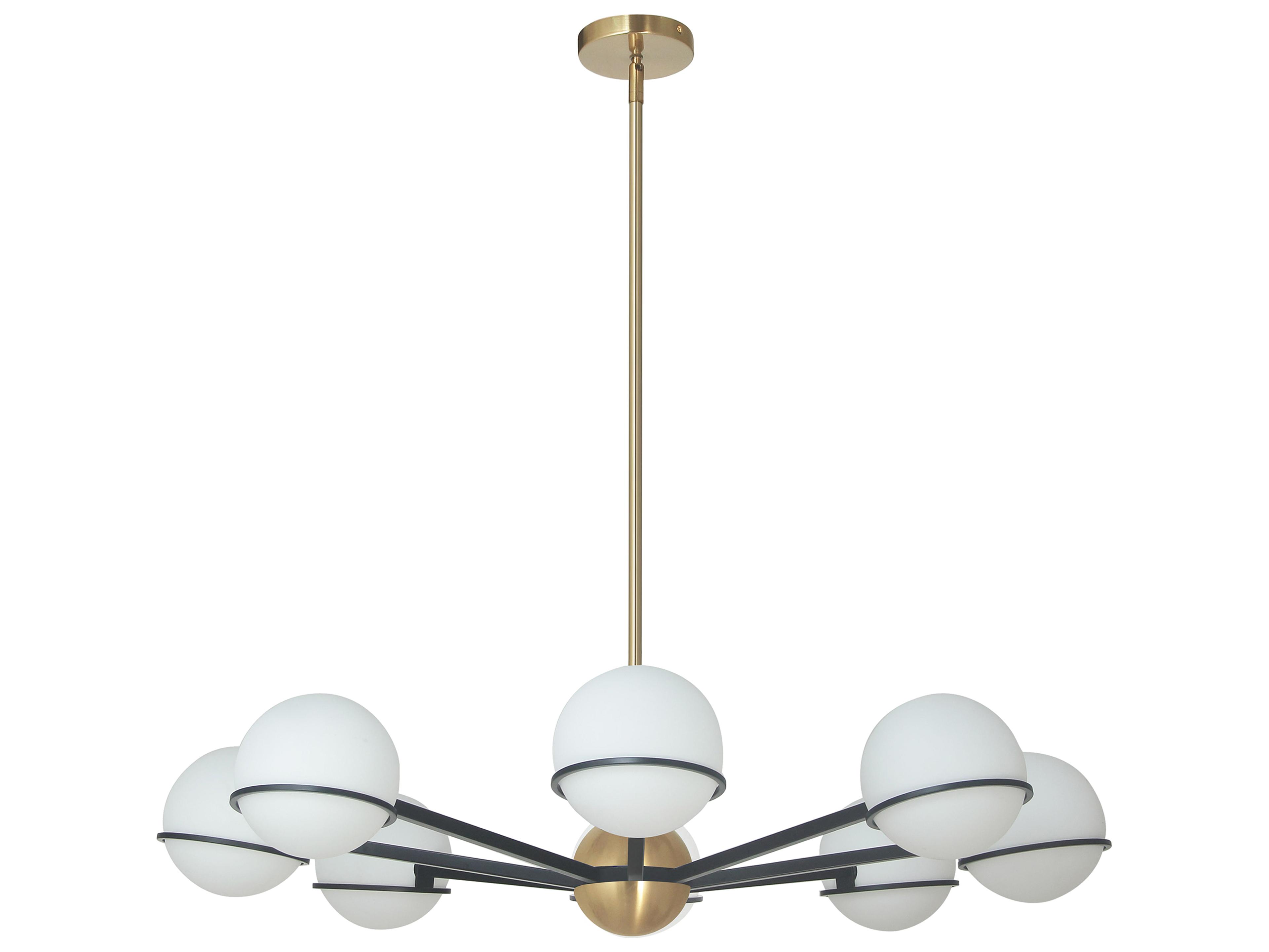 Sofia 8-Light Matte Black Aged Brass Globe Chandelier