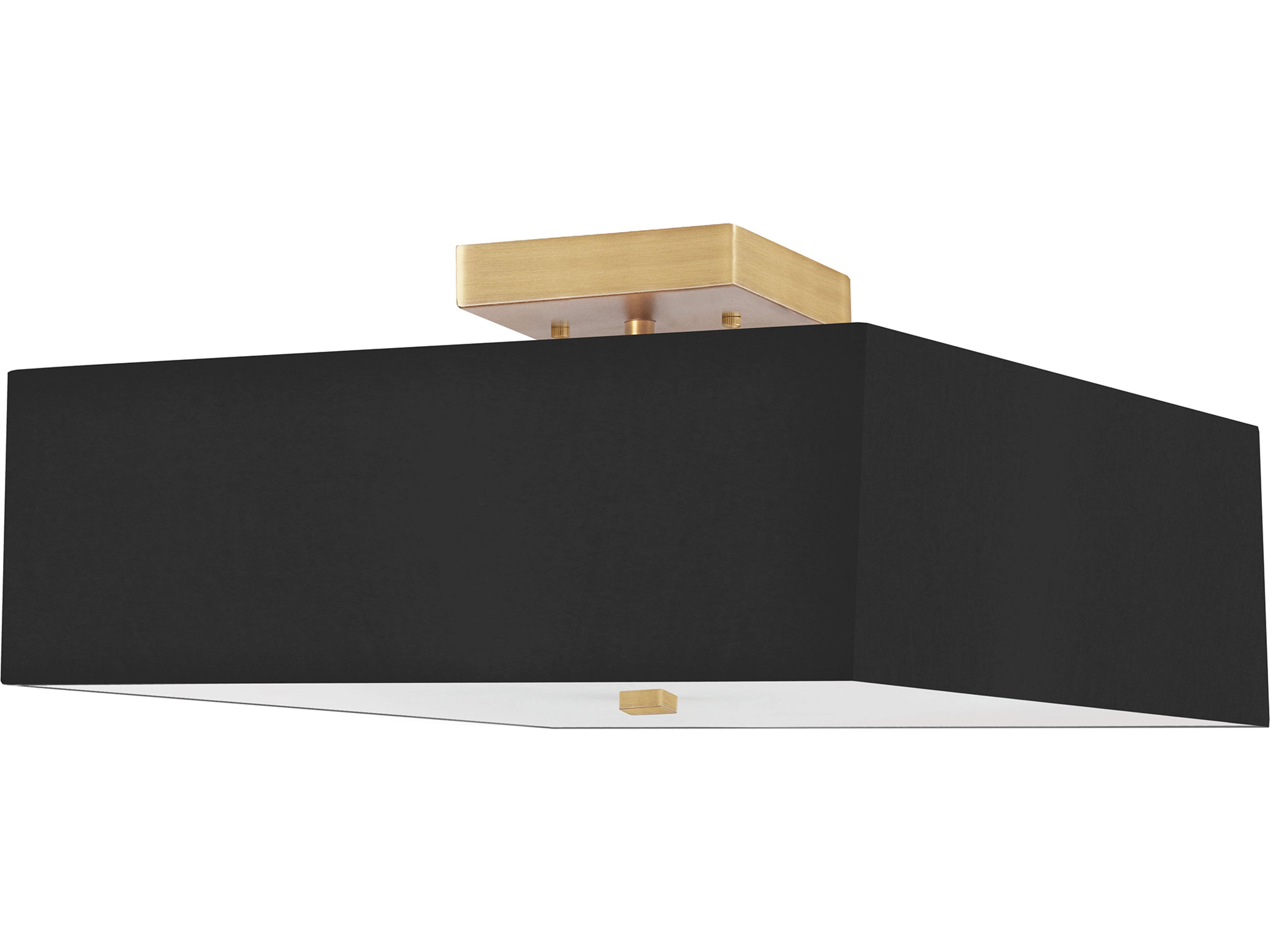 Seren 3-Light Aged Brass Black Semi Flush Mount