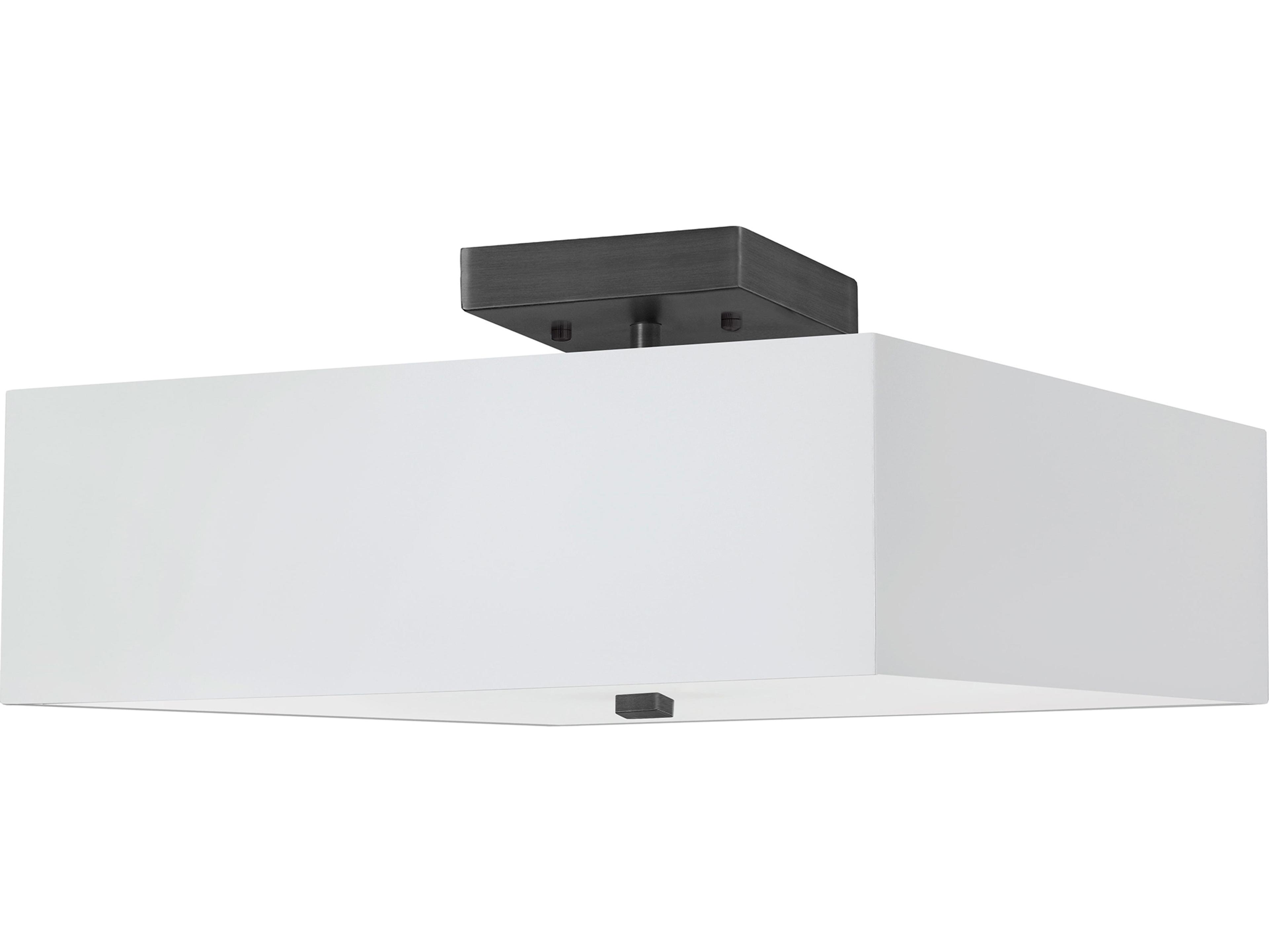 Seren 3-Light Matte Black White Semi Flush Mount