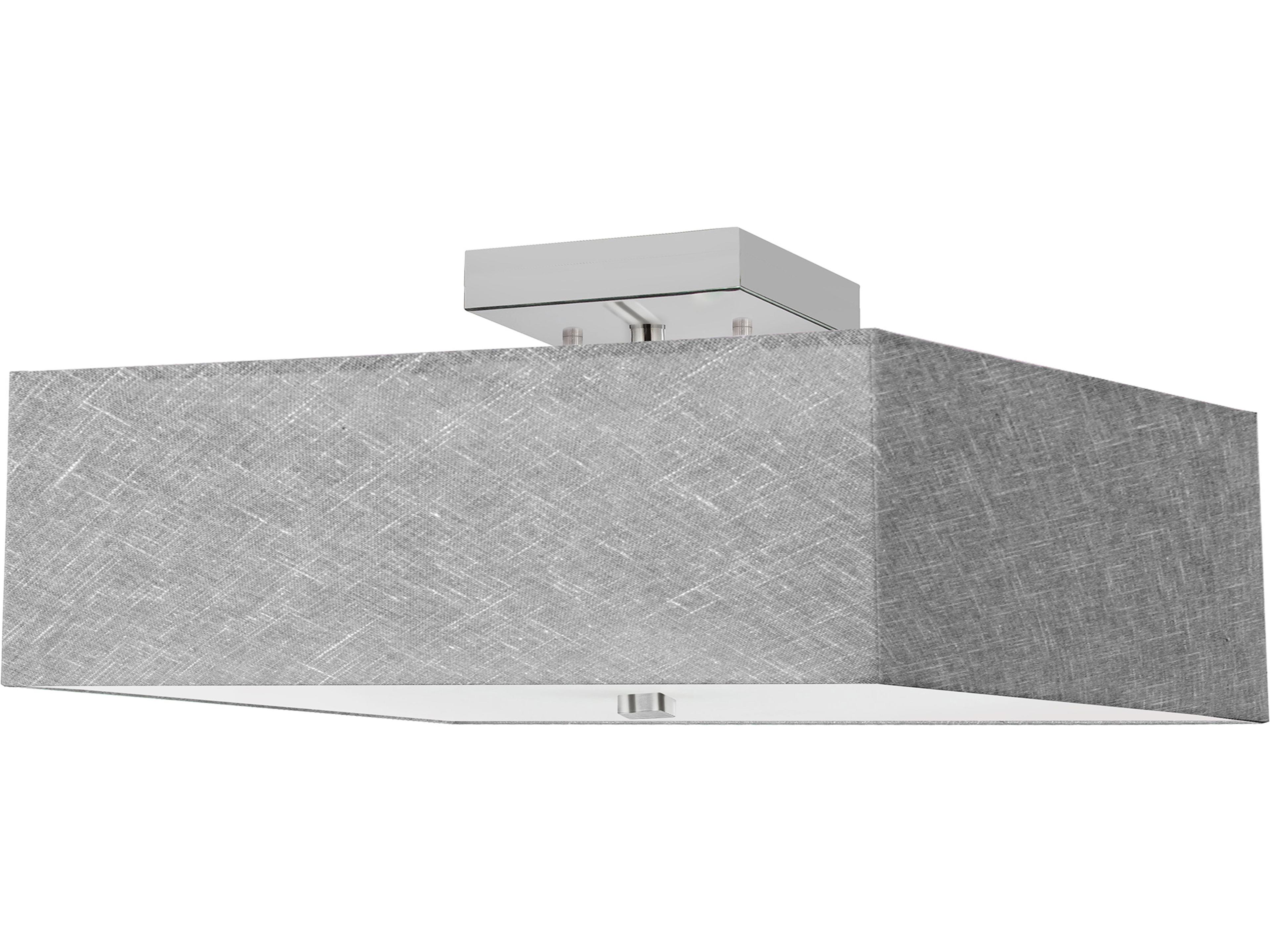 Seren 3-Light Polished Chrome Gray Semi Flush Mount