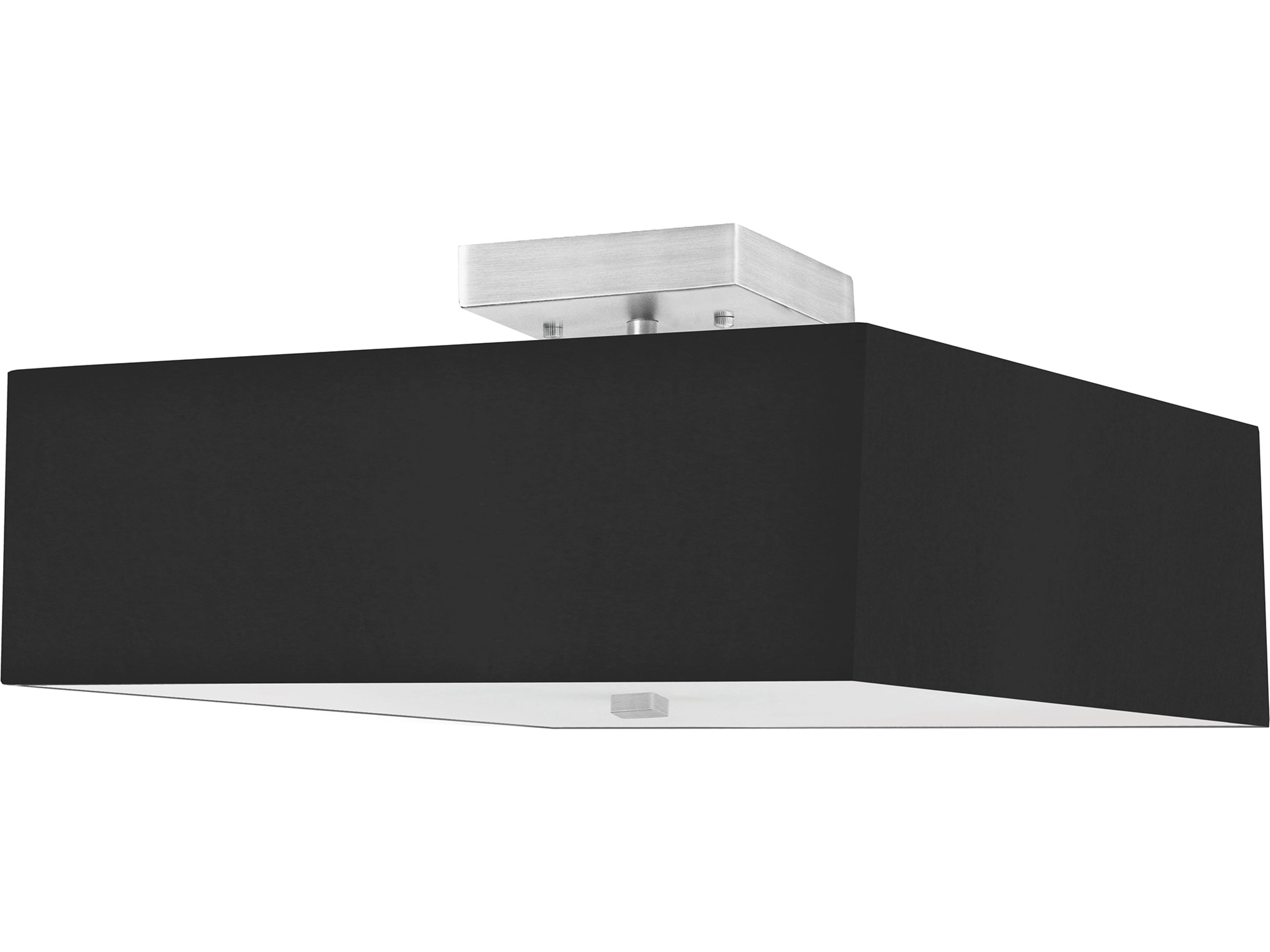 Seren 3-Light Satin Chrome Black Semi Flush Mount