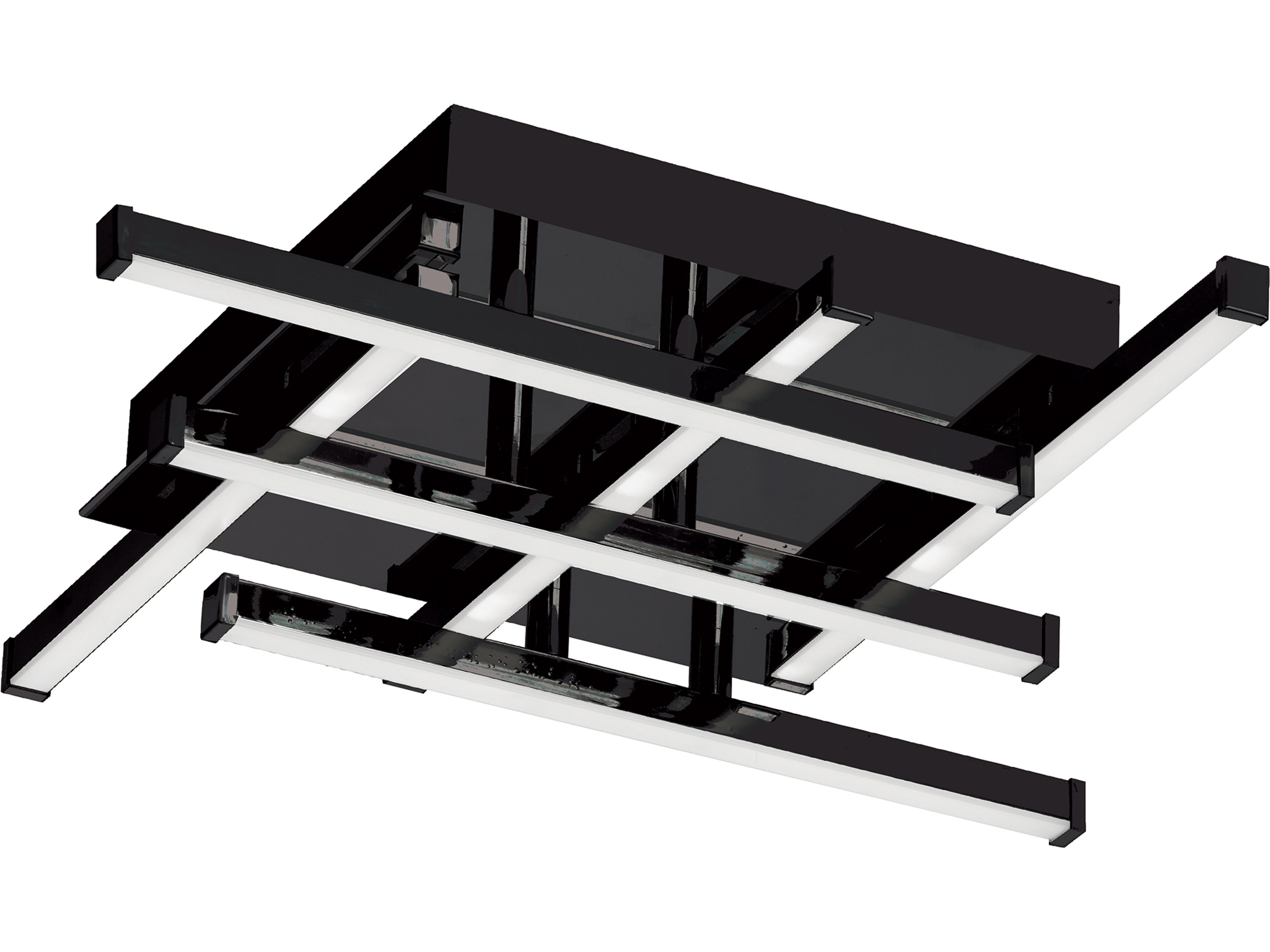 Summit 6-Light Matte Black Geometric Linear Flush Mount