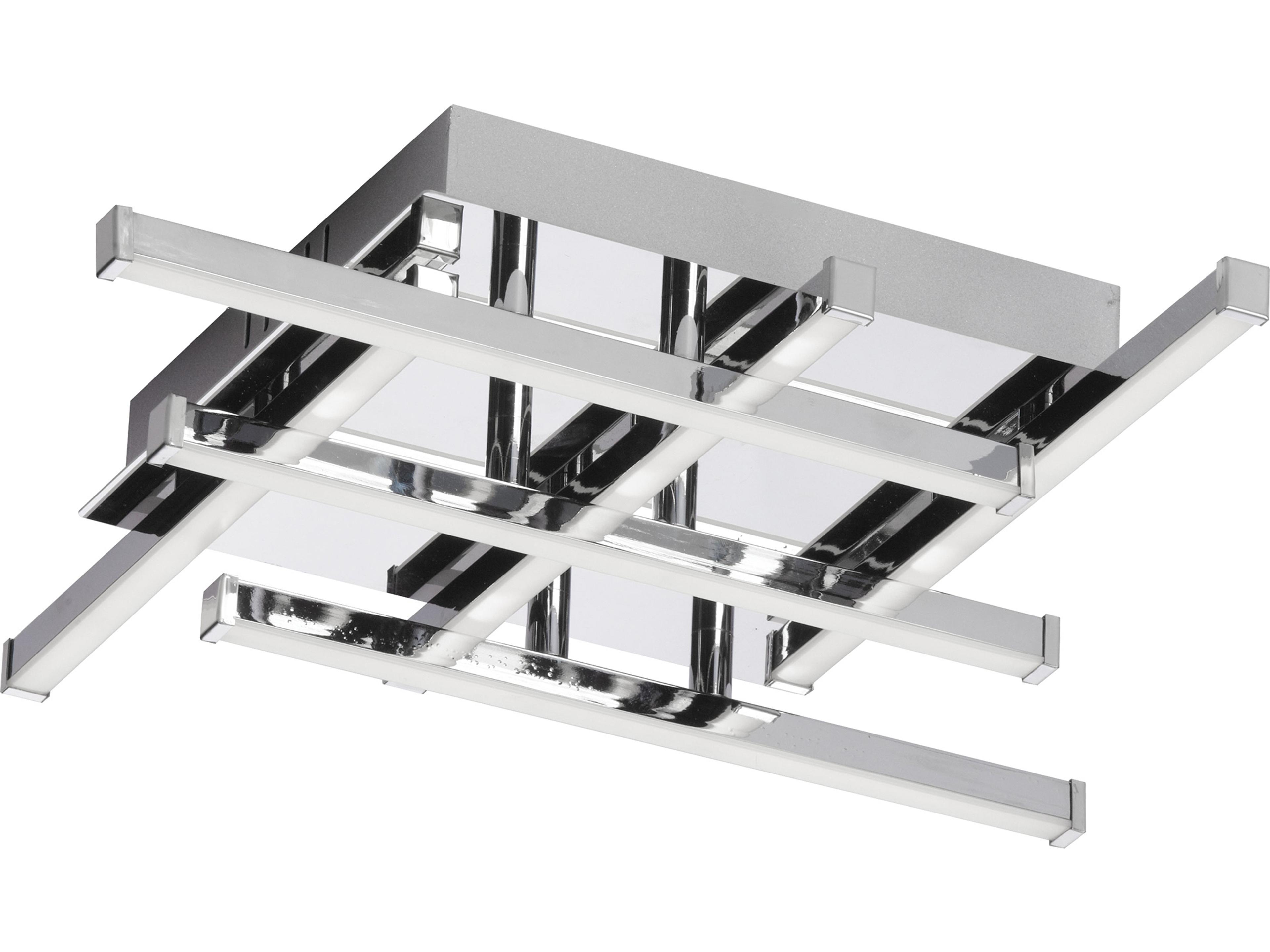 Summit 6-Light Polished Chrome Geometric Linear Flush Mount