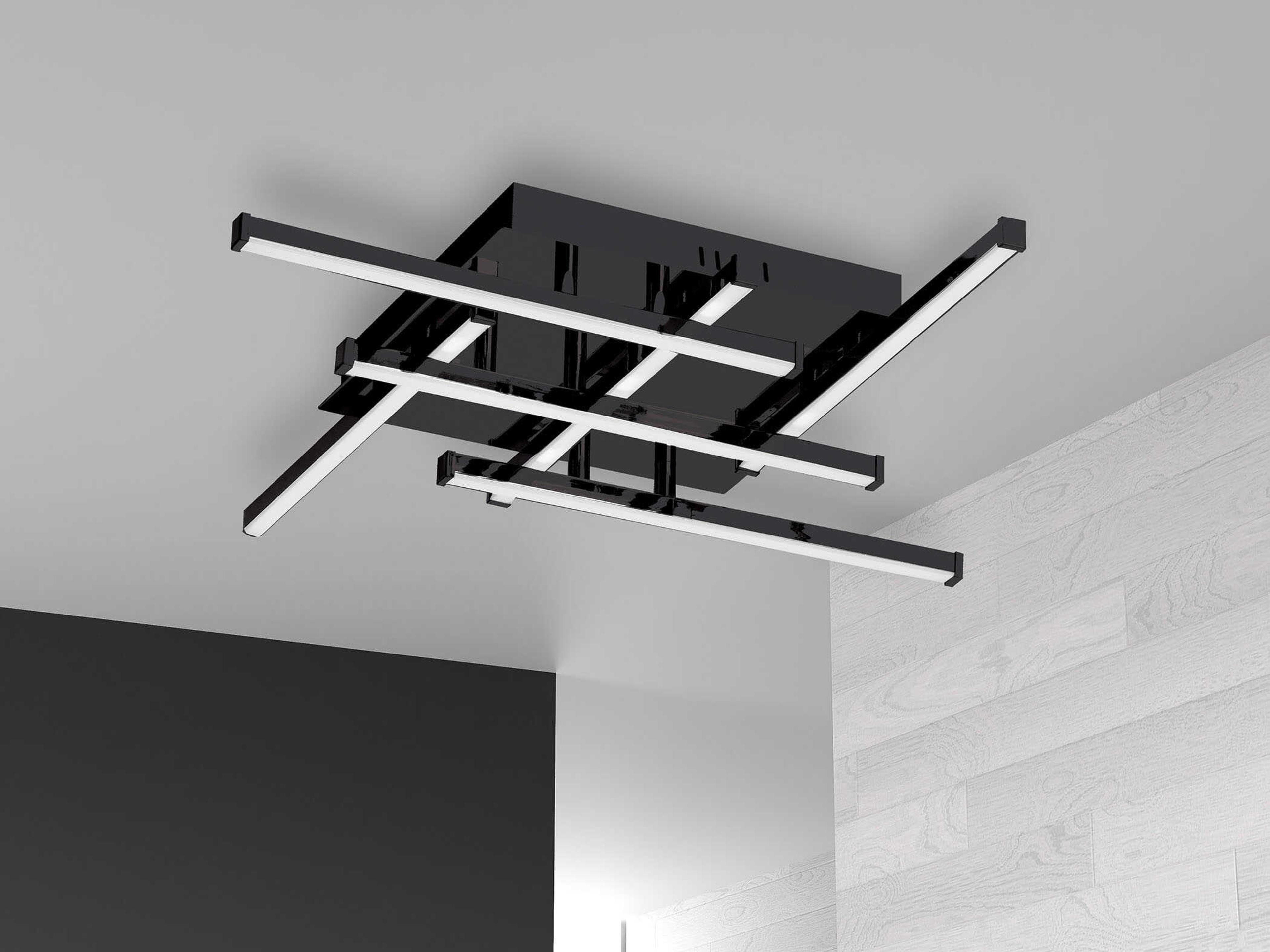 Dainolite Summit 6-Light Matte Black Geometric Linear Flush Mount