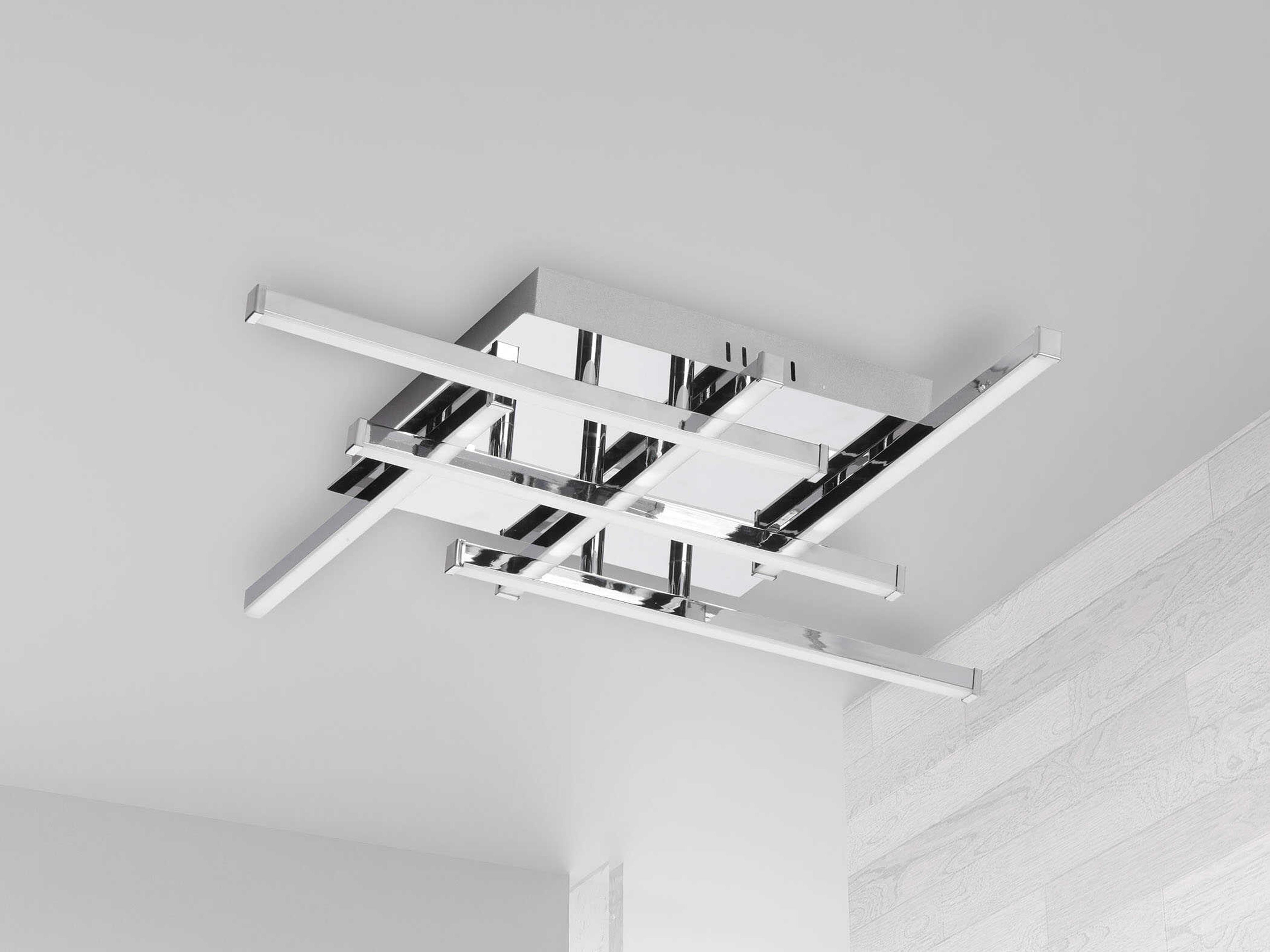 Dainolite Summit 6-Light Polished Chrome Geometric Linear Flush Mount
