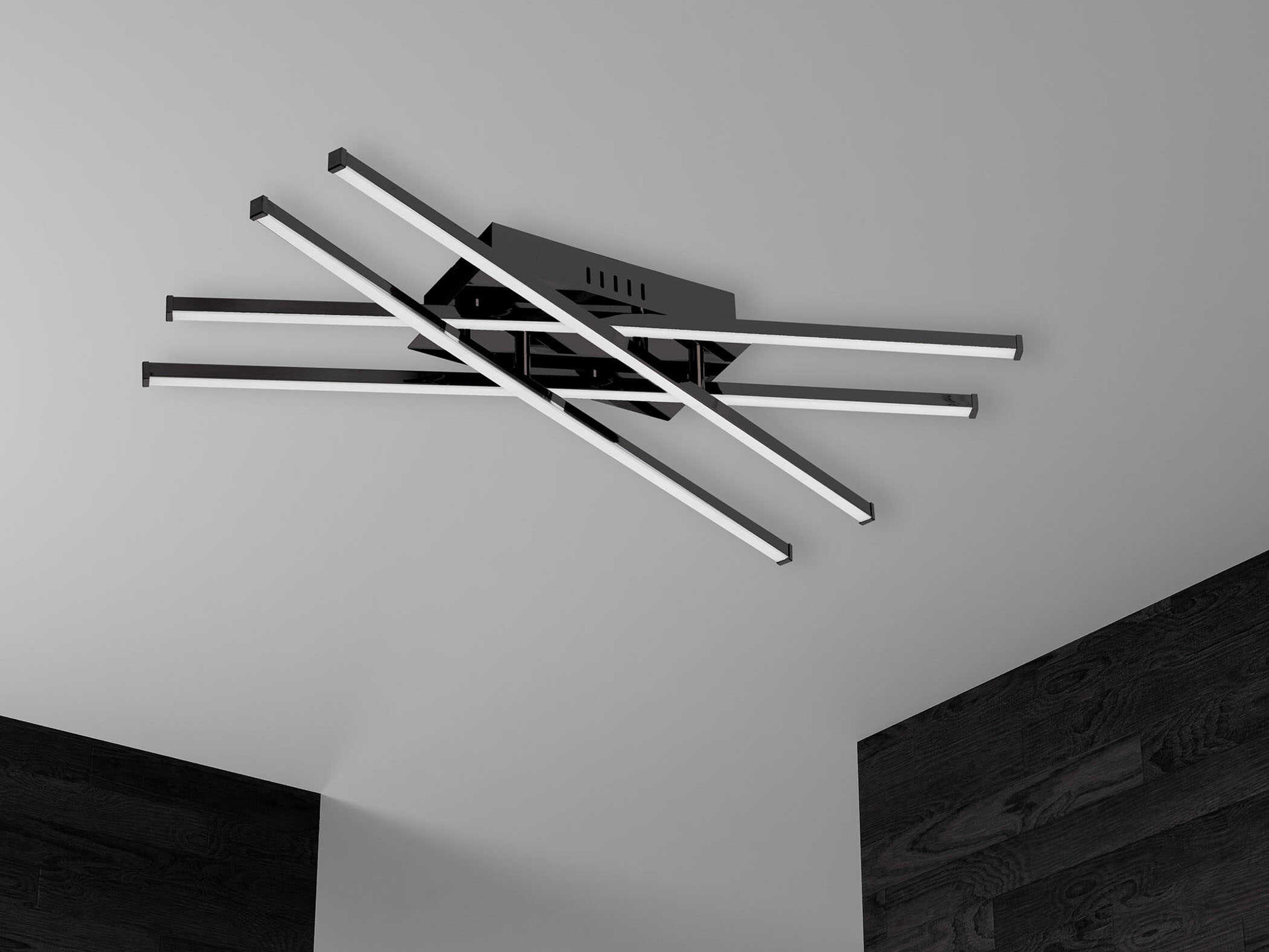 Dainolite Summit 4-Light Matte Black Geometric Linear Flush Mount