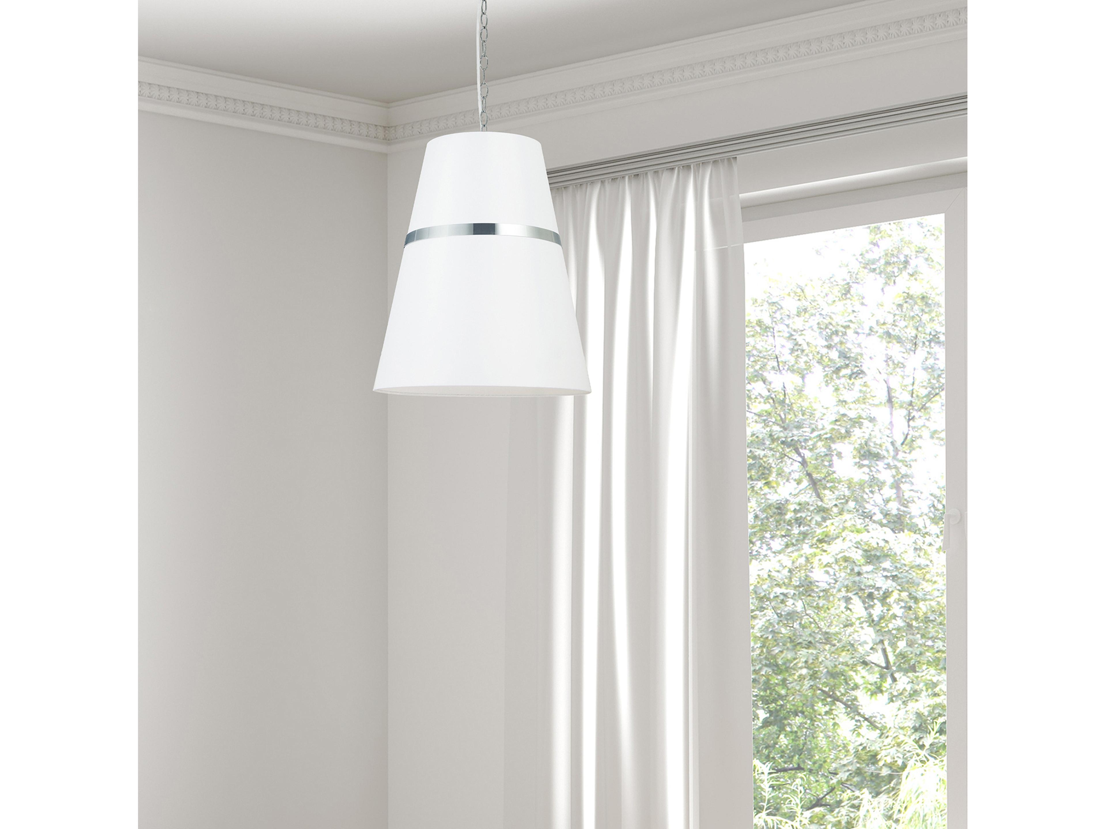 Dainolite Symphony 3-Light Polished Chrome White Drum Pendant