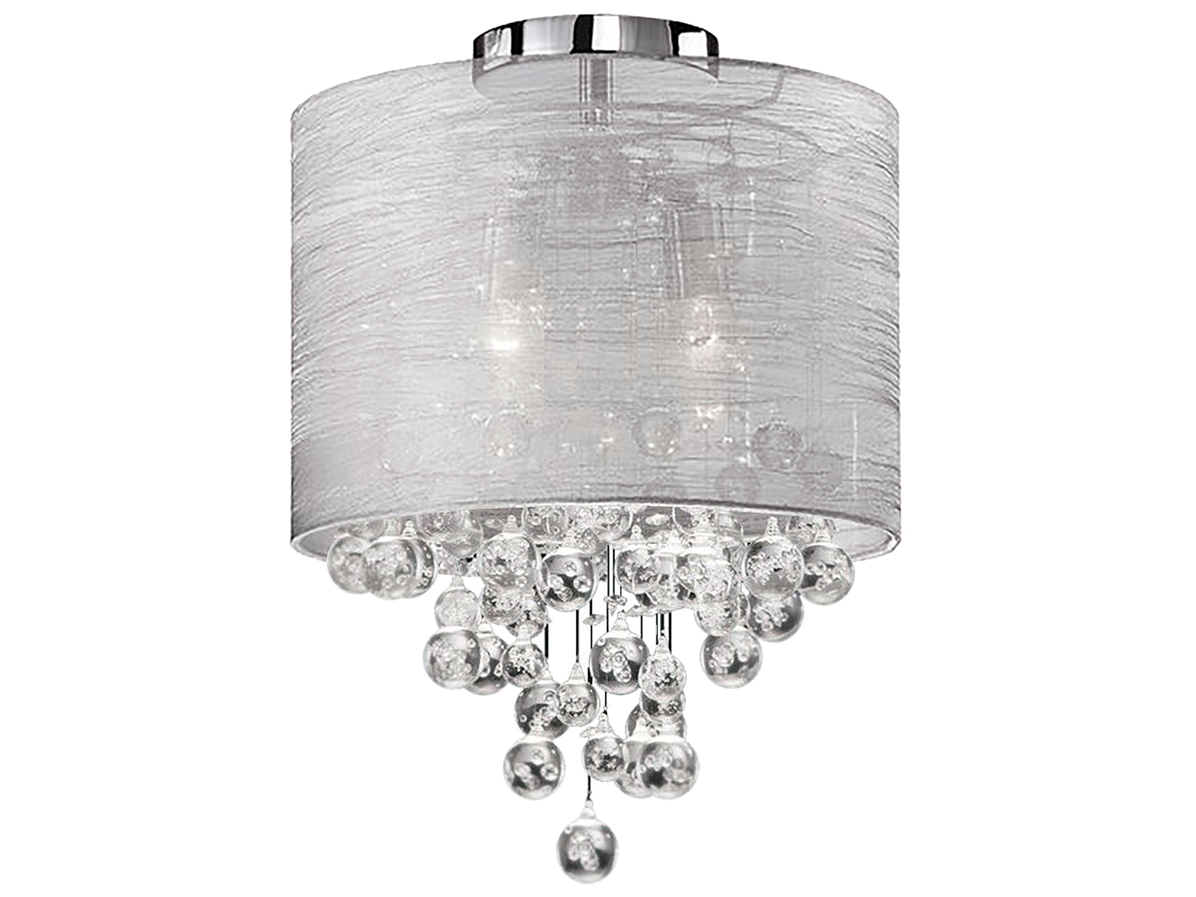 Tahnee 2-Light Polished Chrome Drum Flush Mount