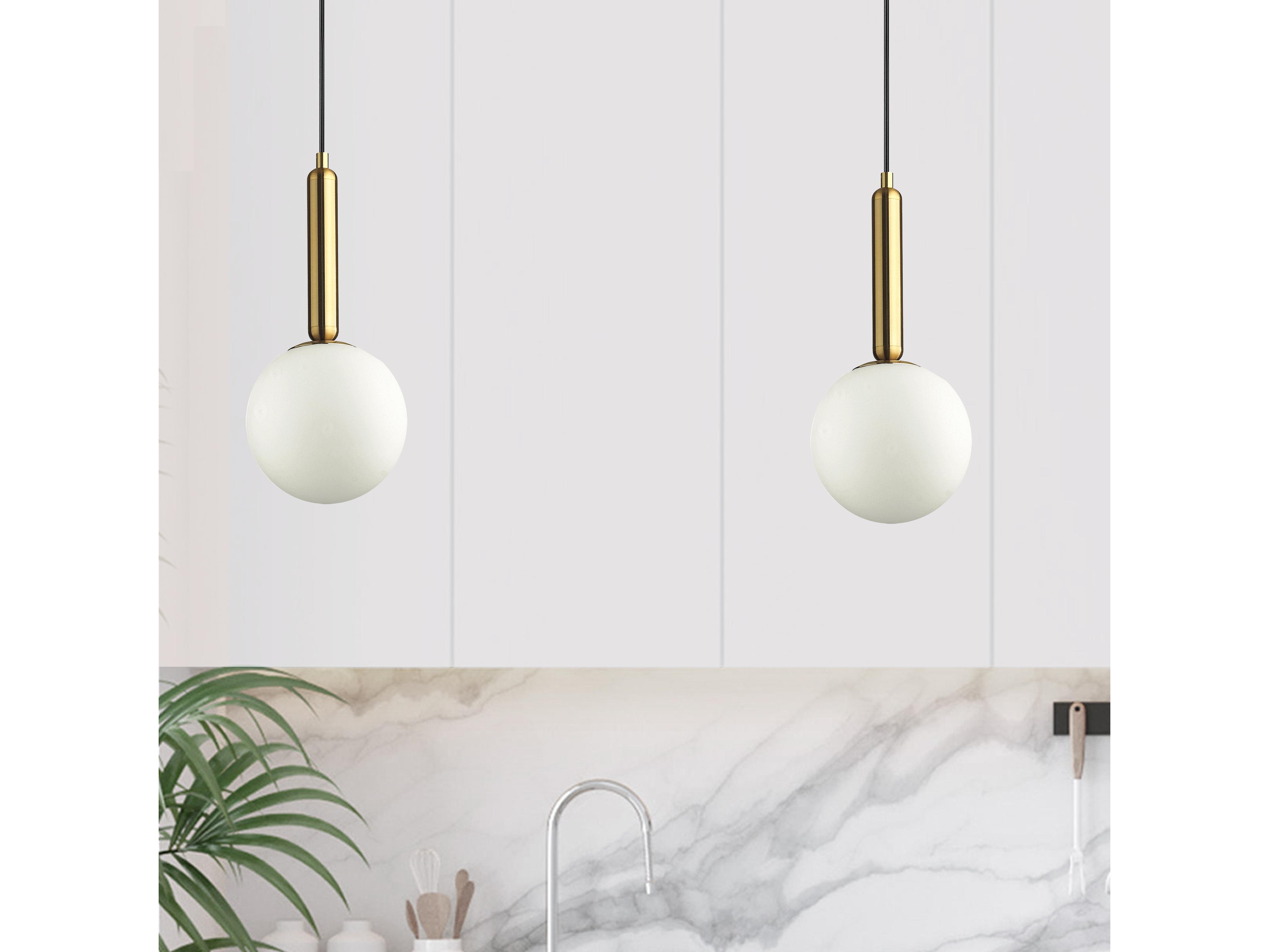 Dainolite Tara 1-Light Aged Brass Globe Mini Pendant